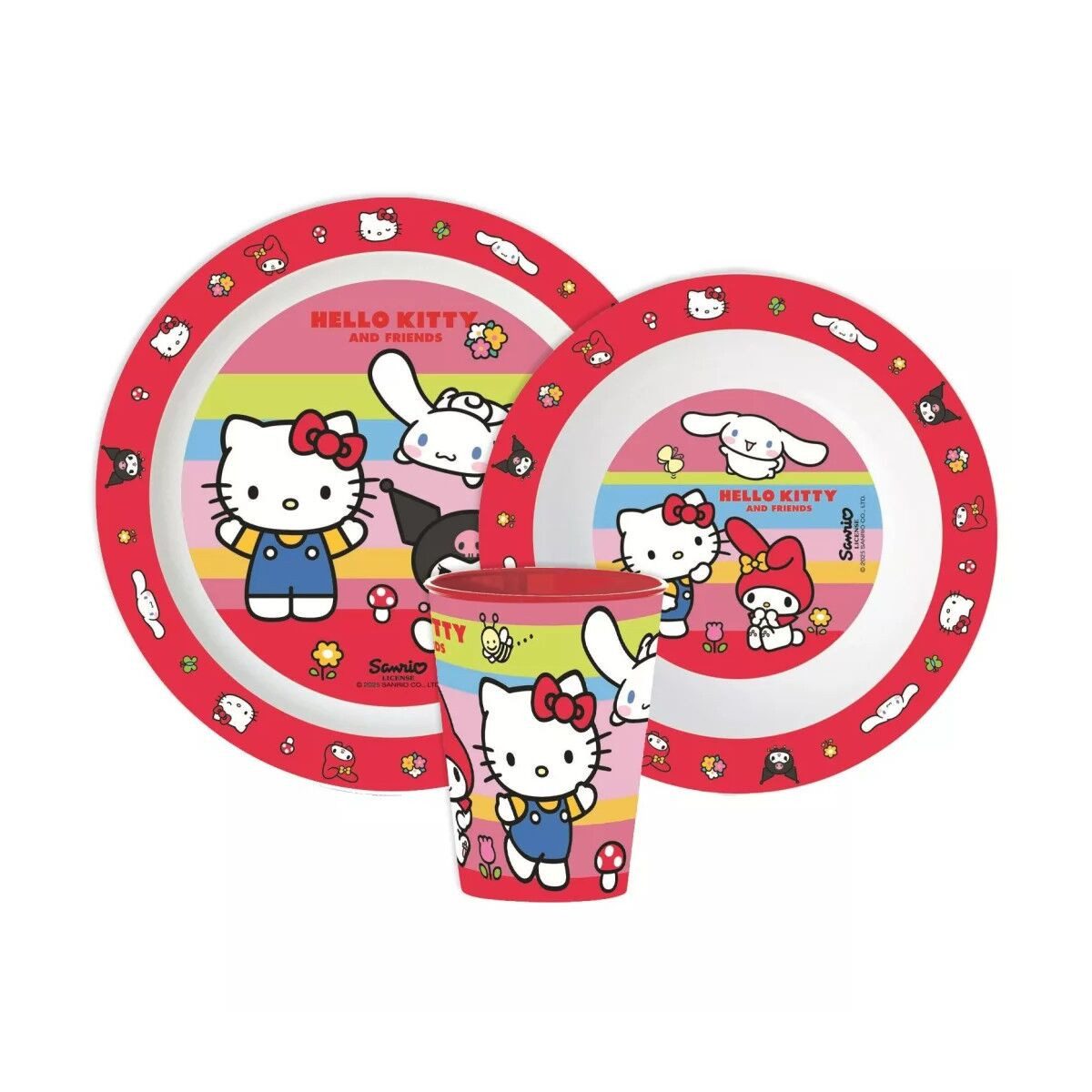 Hello Kitty Kindergeschirr-Set Hello Kitty And Friends Essenset, mit