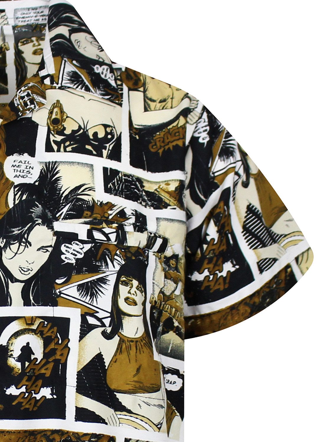 King Kameha Hawaiihemd Comic Funky Hawaii-Hemd Herren Kurzarm Front-Tasche Stylish Unisex