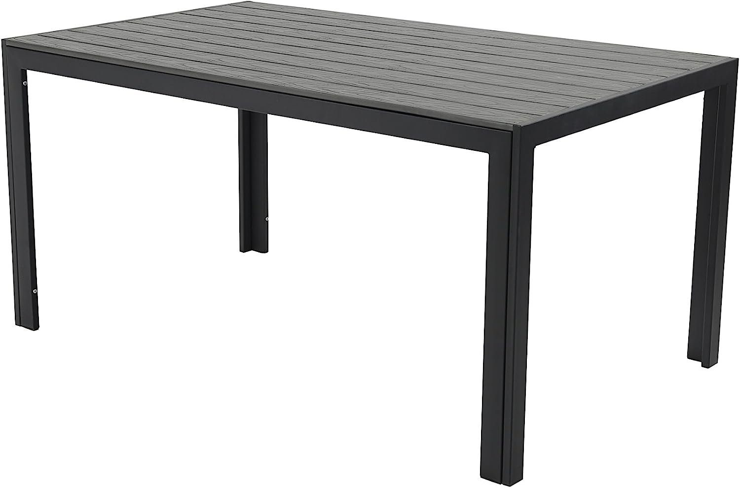 Tisch), Tischplatte cm (1 Nonwood Pure aus Nonwood hochwertigem Fire Gartentisch & Garden anthrazit wetterfest Alu Tisch Home 150x90