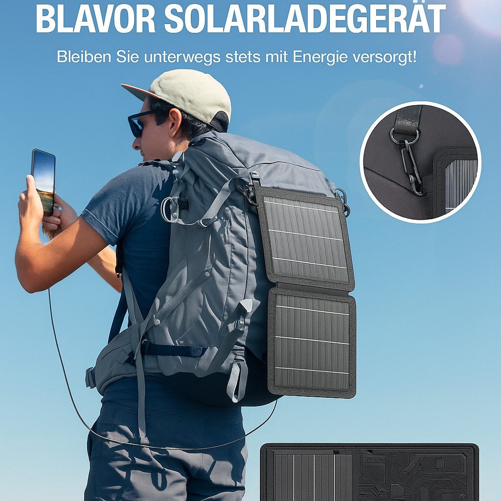 Blavor Solar Module, Monocrystalline, (Reliable Energy Supply Solar Charger, Solar Panel with 24% Higher Efficiency), Portable Design and Versatile Charging on the Go