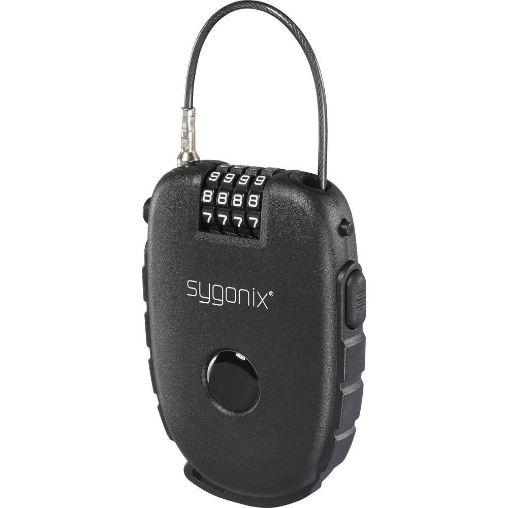 Sygonix Kettenschloss Kabelschloss Black Zahlenschloss SY-7372608