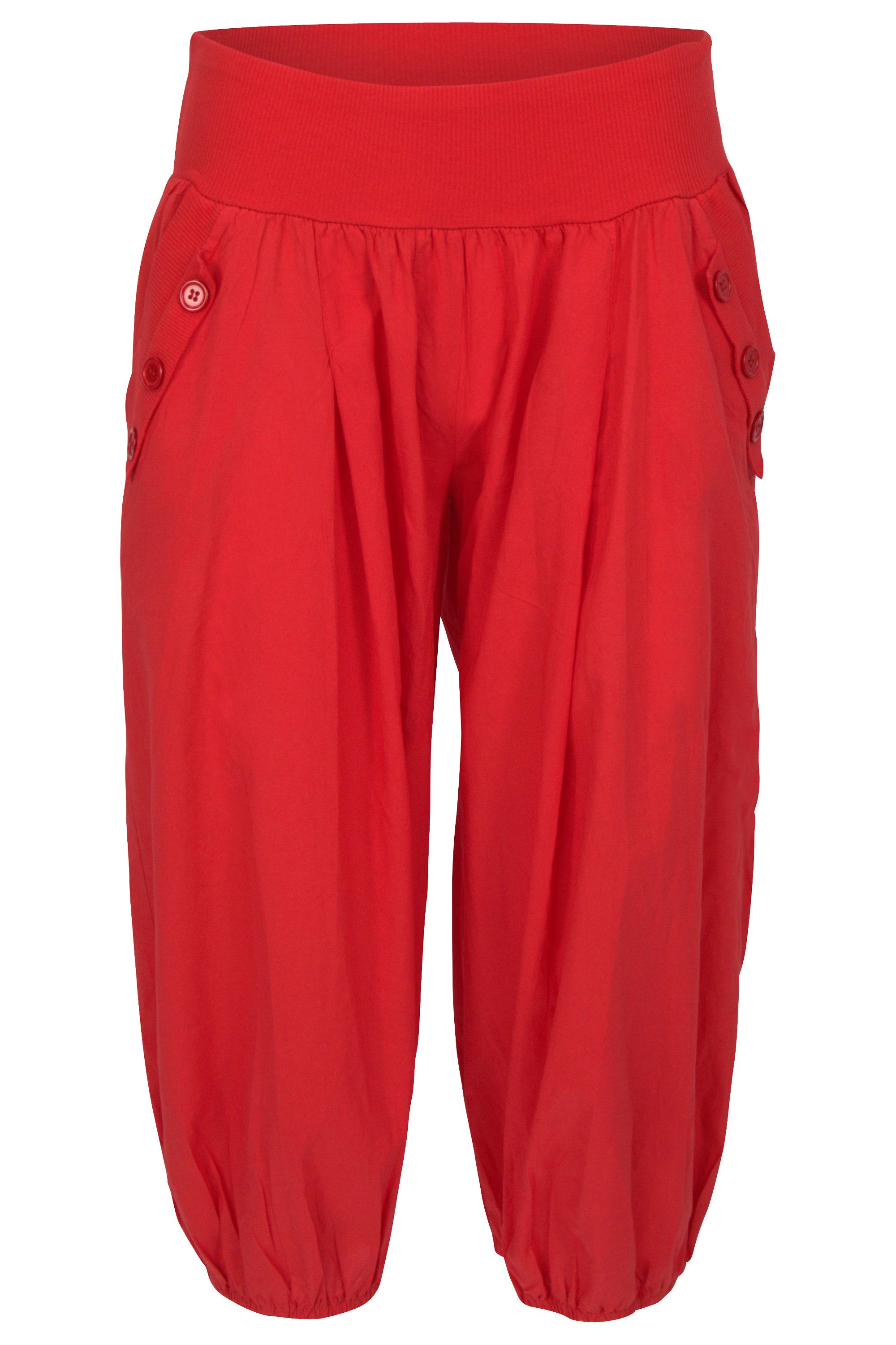 malito more than fashion Caprihose malito Damen Pumphose Capri 23286P kurze low waist Aladinhose Caprihose in Unifarben Einheitsgröße