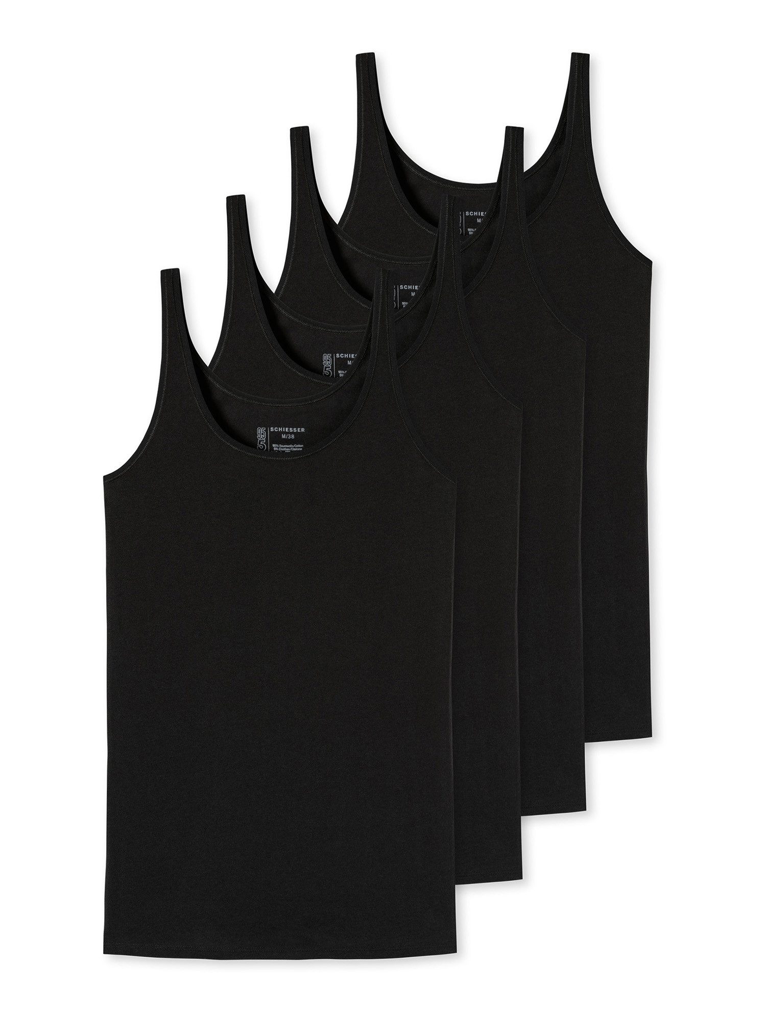 Schiesser Tanktop 95-5 Serie (4-tlg) Trägertop, Muskelshirt, Ärmelloses Shirt