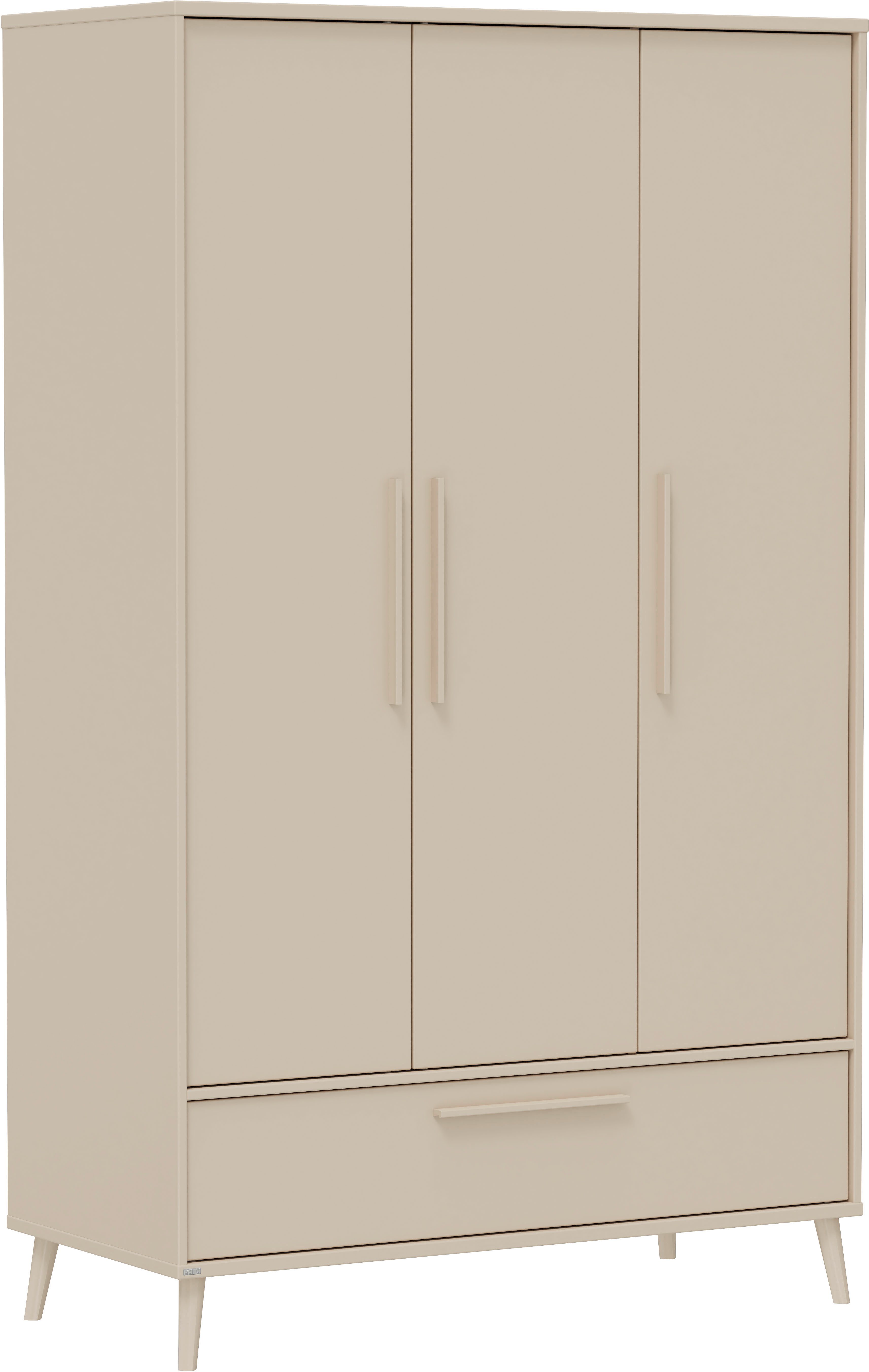 PAIDI Kleiderschrank EEFJE in Beige mit Schublade und Türen, verschiedene Ausführungen (B/H/T ca. 95-123/139-204/41-57cm, mit 2 oder 3 Türen + Tiny-Variante) stabiler Drehtürenschrank aus Holz, mit Soft-Close-Funktion