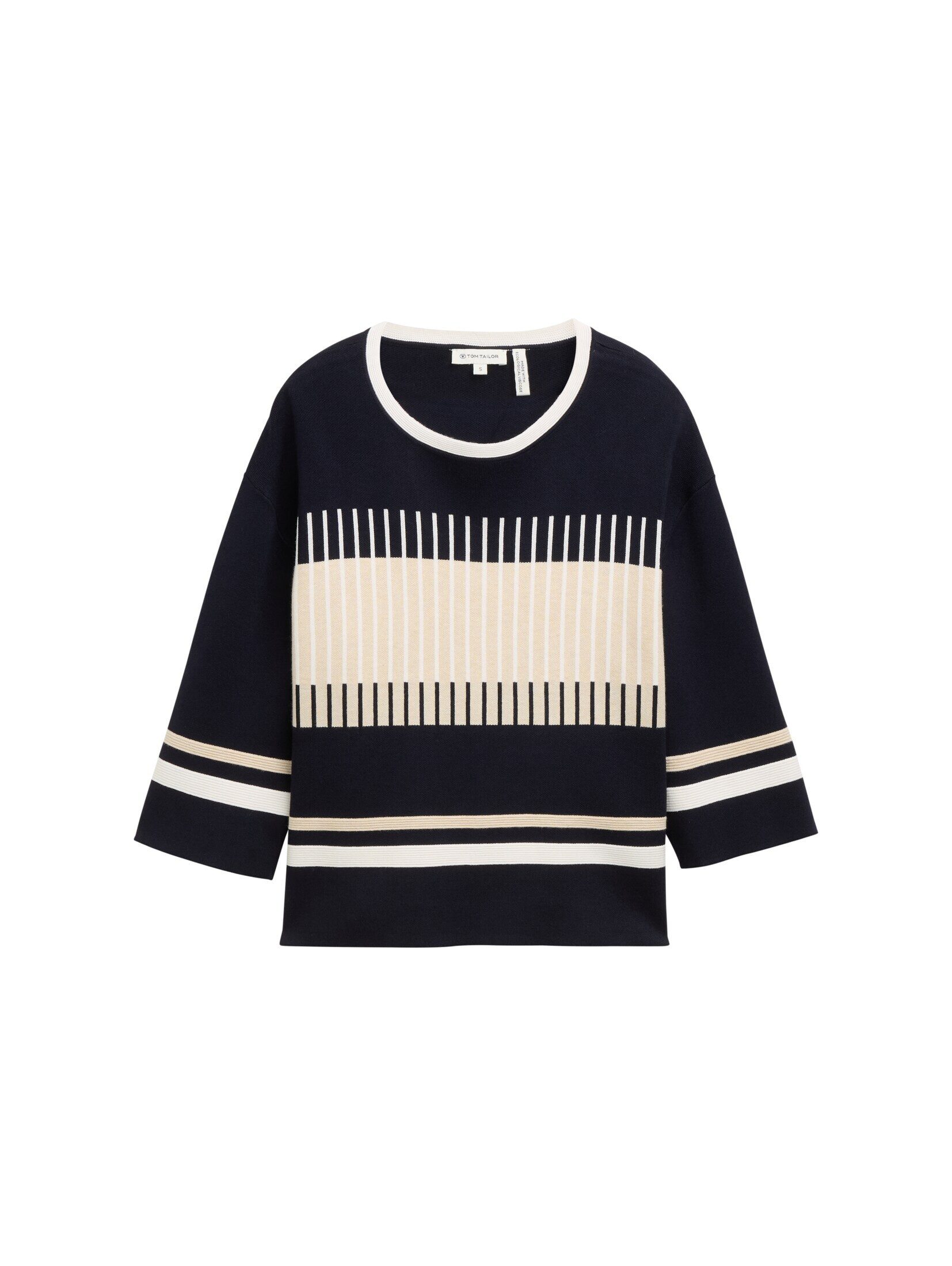 TOM TAILOR Strickpullover Pullover & Strickjacken Strickpullover mit Streif günstig online kaufen