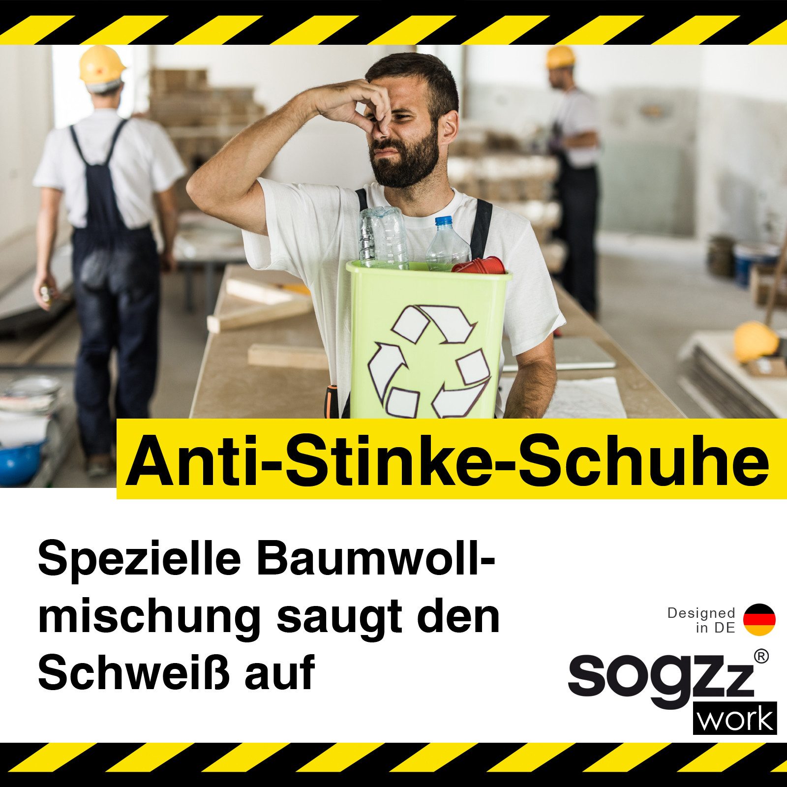 sogzz Arbeitssocken 6-12 Paar Herren Quarter Arbeit Socken verstärkt 75% Baumwolle (Modell: sogzz WORK Quarter Basic (halbhohe Kurzsocken), 12-Paar) – Bild 5 von 5