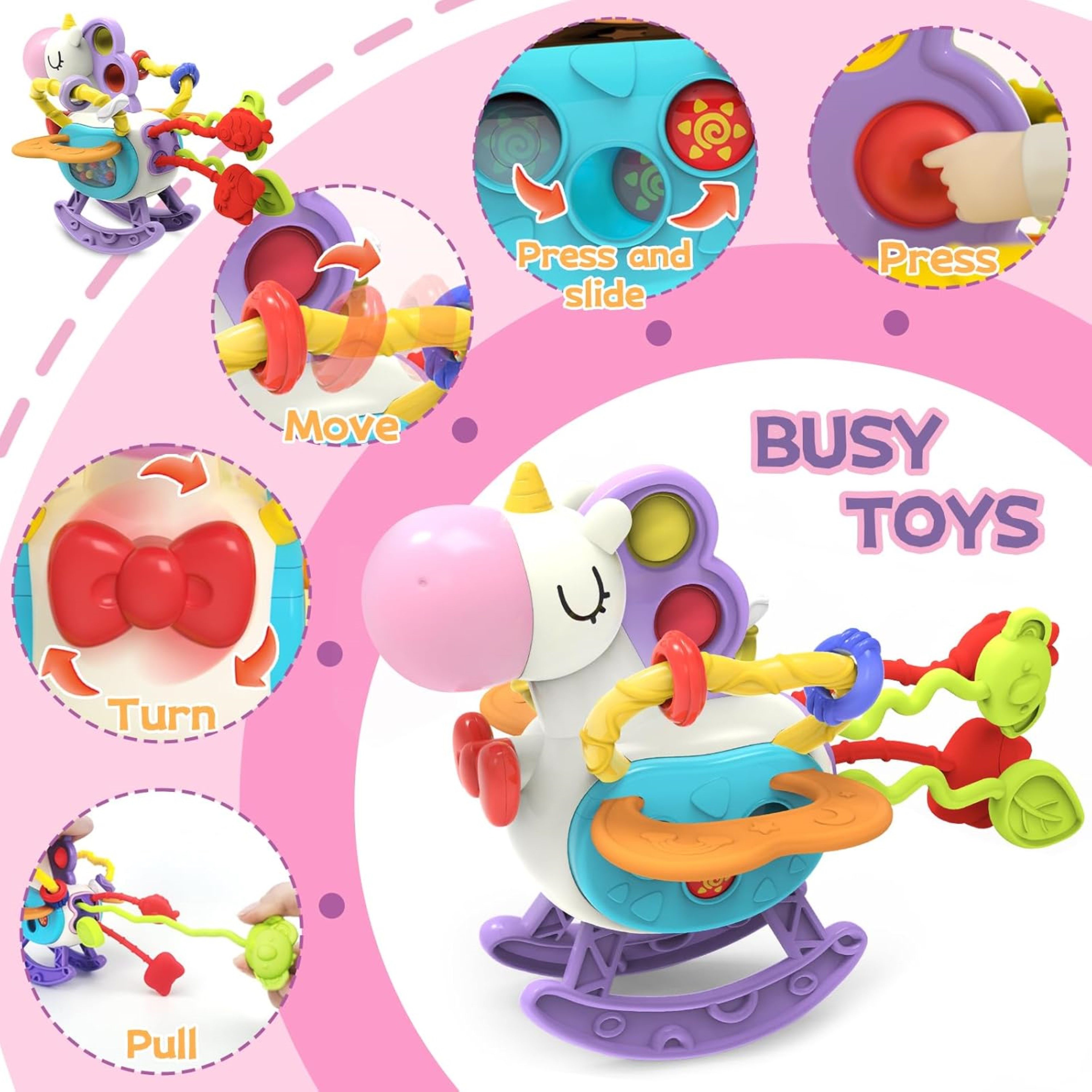 seveclotree Lernspielzeug Montessori 5in1 Babyspielzeugset fördert Motorik & Kreativität (Sensorisches Lernspielzeug für Babys und Kleinkinder ab 6 Monaten, 5-St., Montessori 5in1 Babyspielzeugset für motorische & kognitive Förderung), 5-in-1 Montessori Spielset fördert Motorik, Kreativität, Sinne