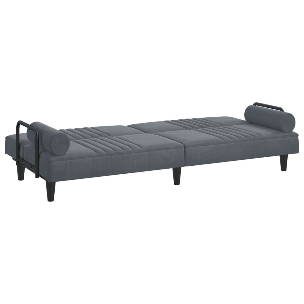 vidaXL Sofa Schlafsofa mit Armlehnen Dunkelgrau Samt Schlafcouch Couch Sofa
