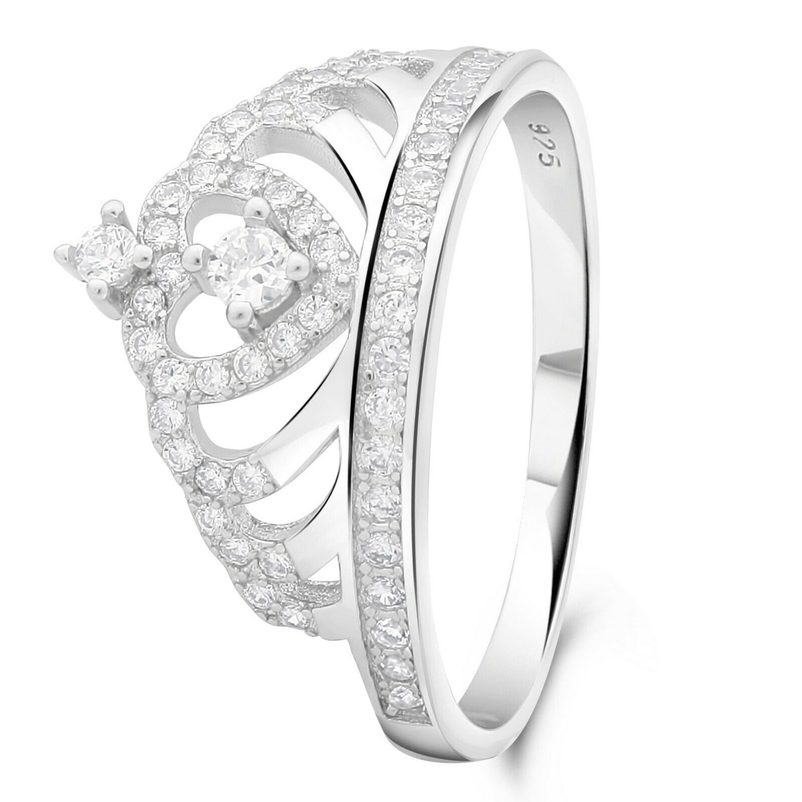 Tony Fein Silberring Kronen Ring 925er Silber Rhodiniert Hochglanzpoliert W günstig online kaufen