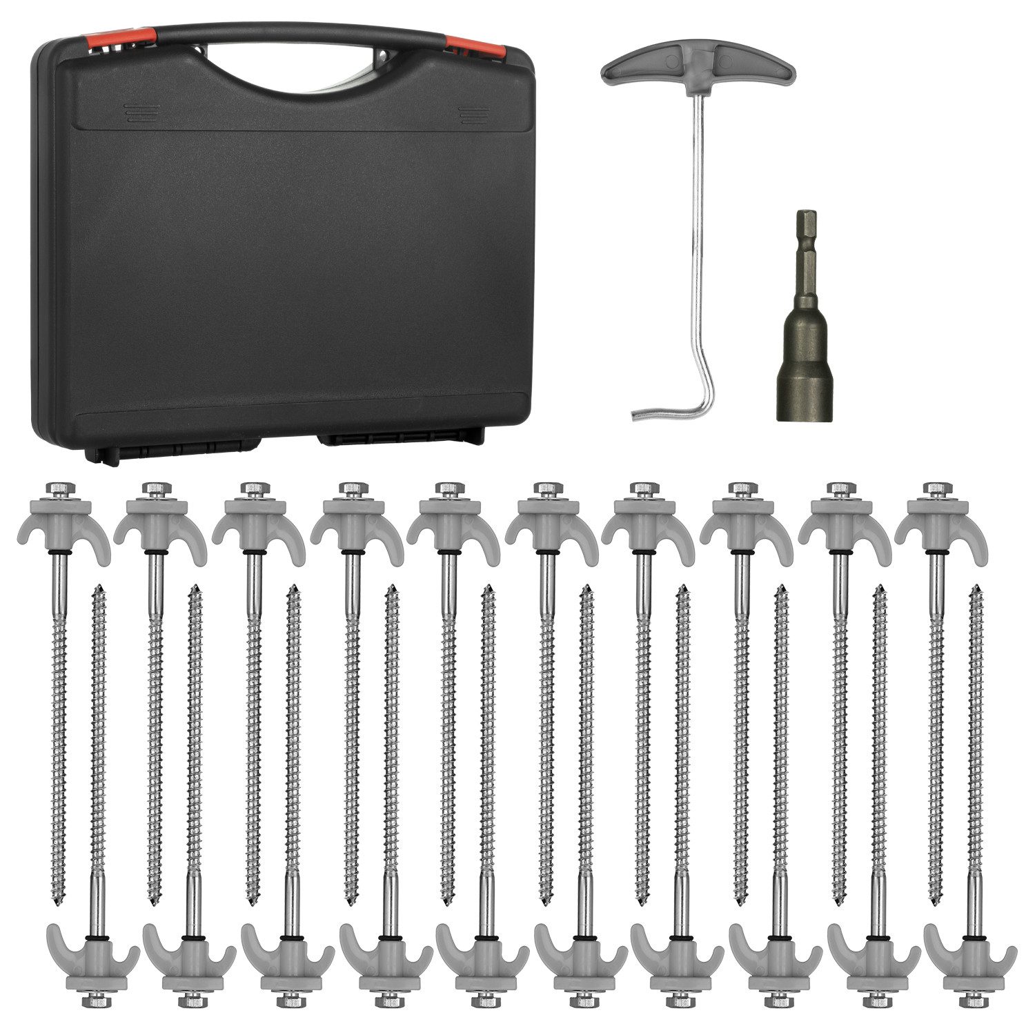 Moritz Vorzelt 20 Zeltheringe Schraubheringe 20,5 cm Stahl Camping im Koffe günstig online kaufen