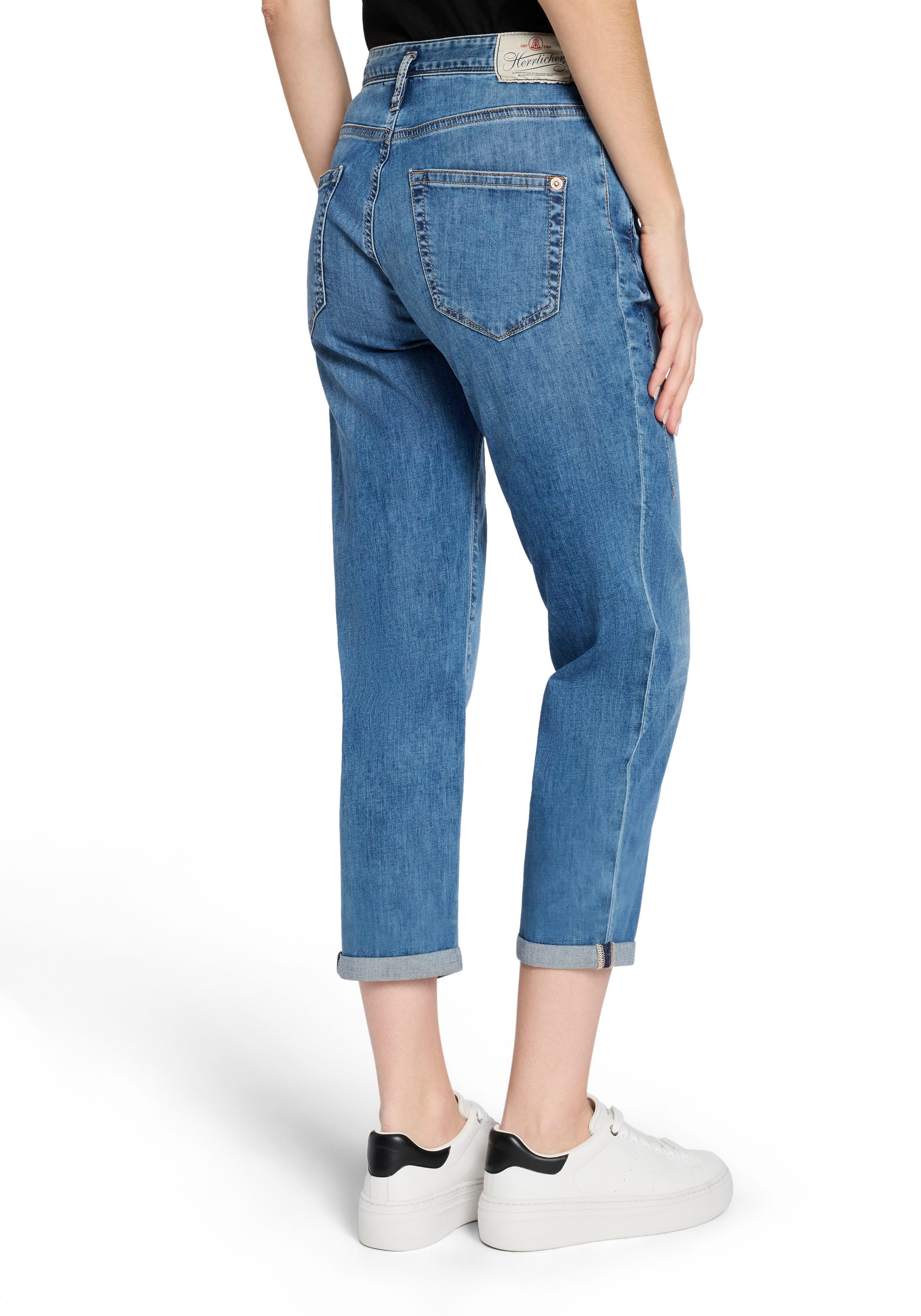 Herrlicher Boyfriend-Jeans Shyra Tap Denim Light im Straight Fit, mit Knopfleiste