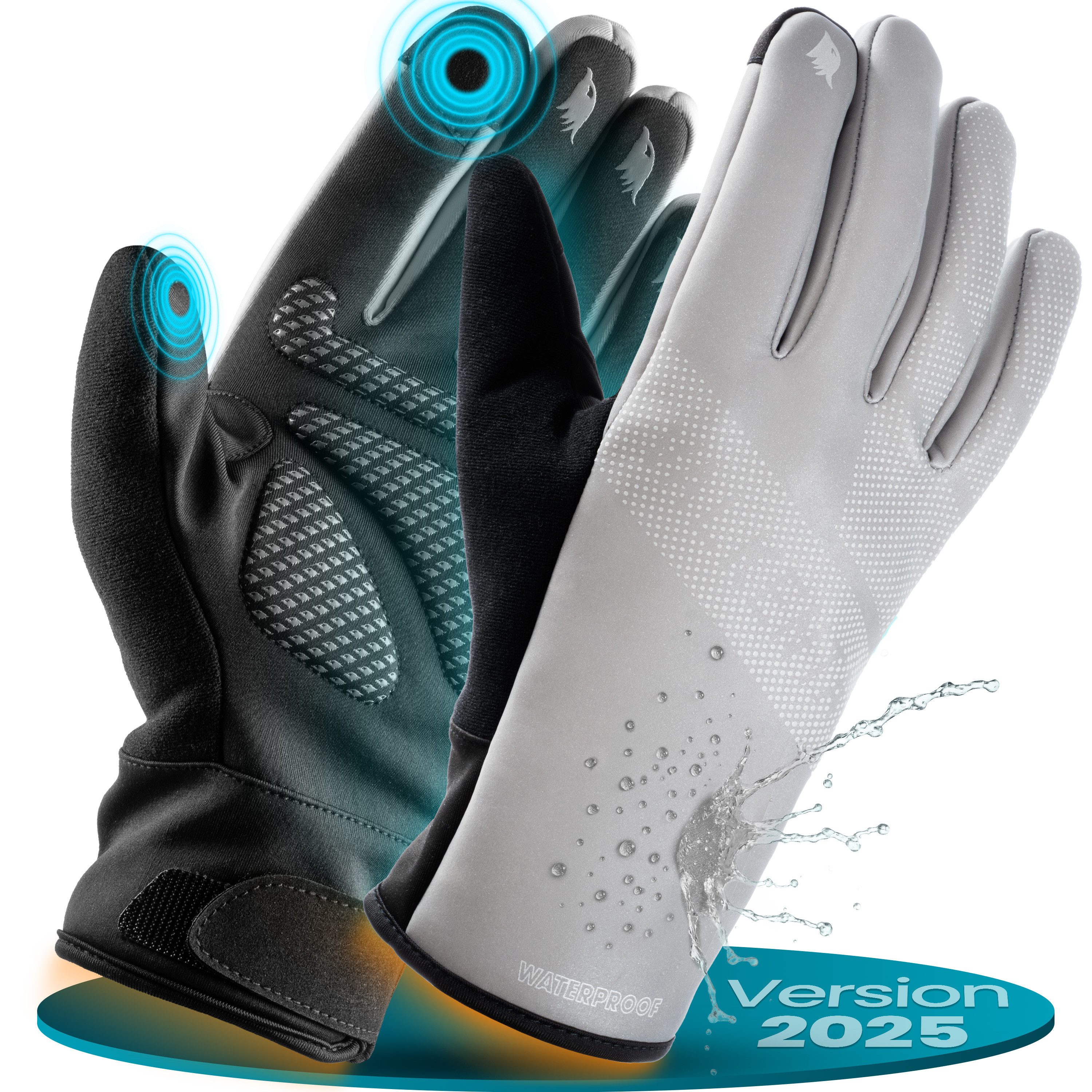 Valkental Fahrradhandschuhe Winterhandschuhe & Übergangshandschuhe mit Touchscreen Funktion atmungsaktiv, winddicht & wasserdicht