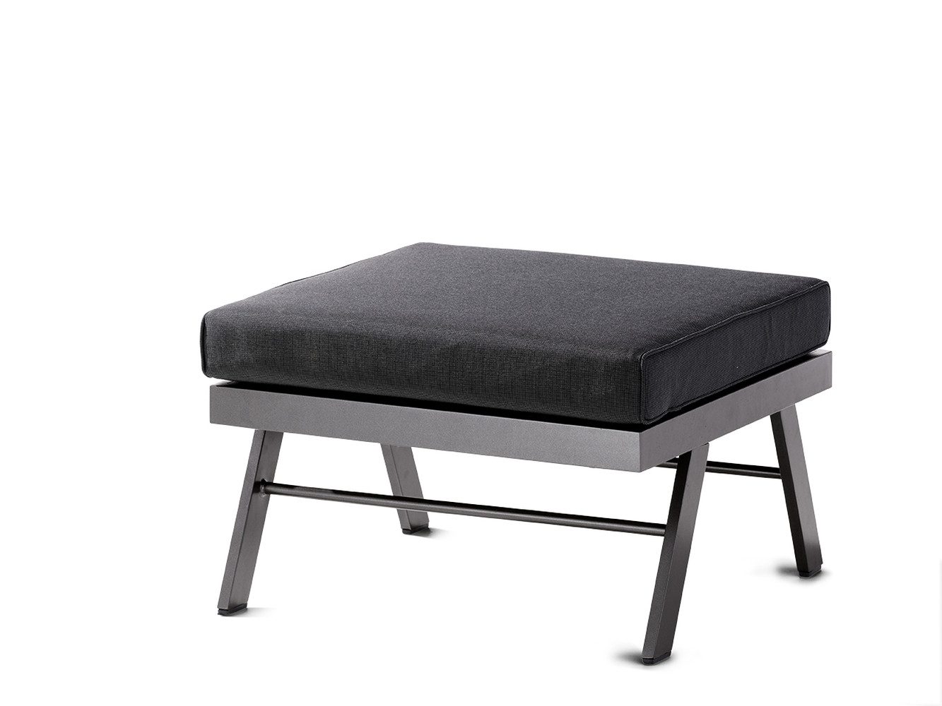 sieger Gartenlounge-Hocker Auckland, in Grau, Olefin, Polypropylen - 72x47x72 (BxHxT)