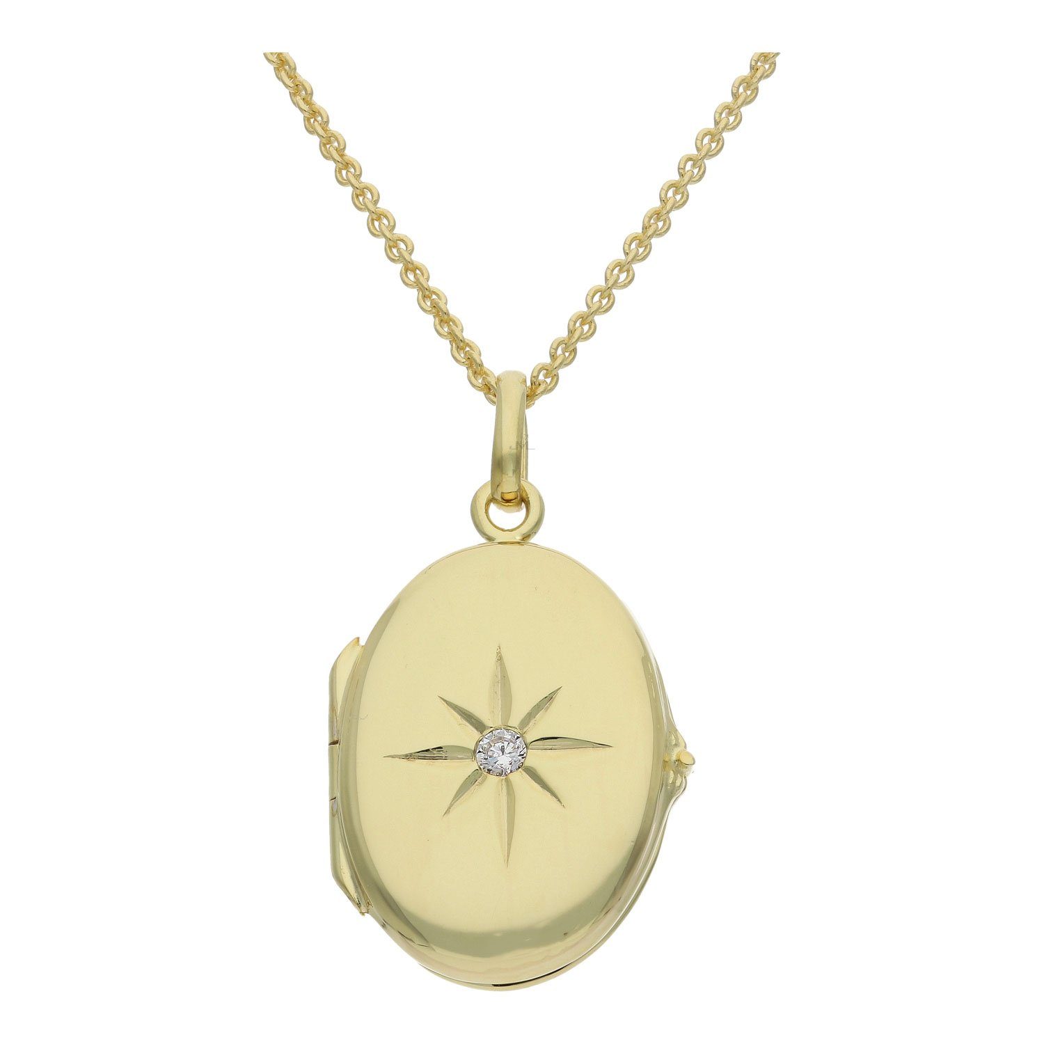 Medallionanhänger JuwelmaLux Medaillon 925/000 Sterling Silber, Zirkonia JL16-02-0717
