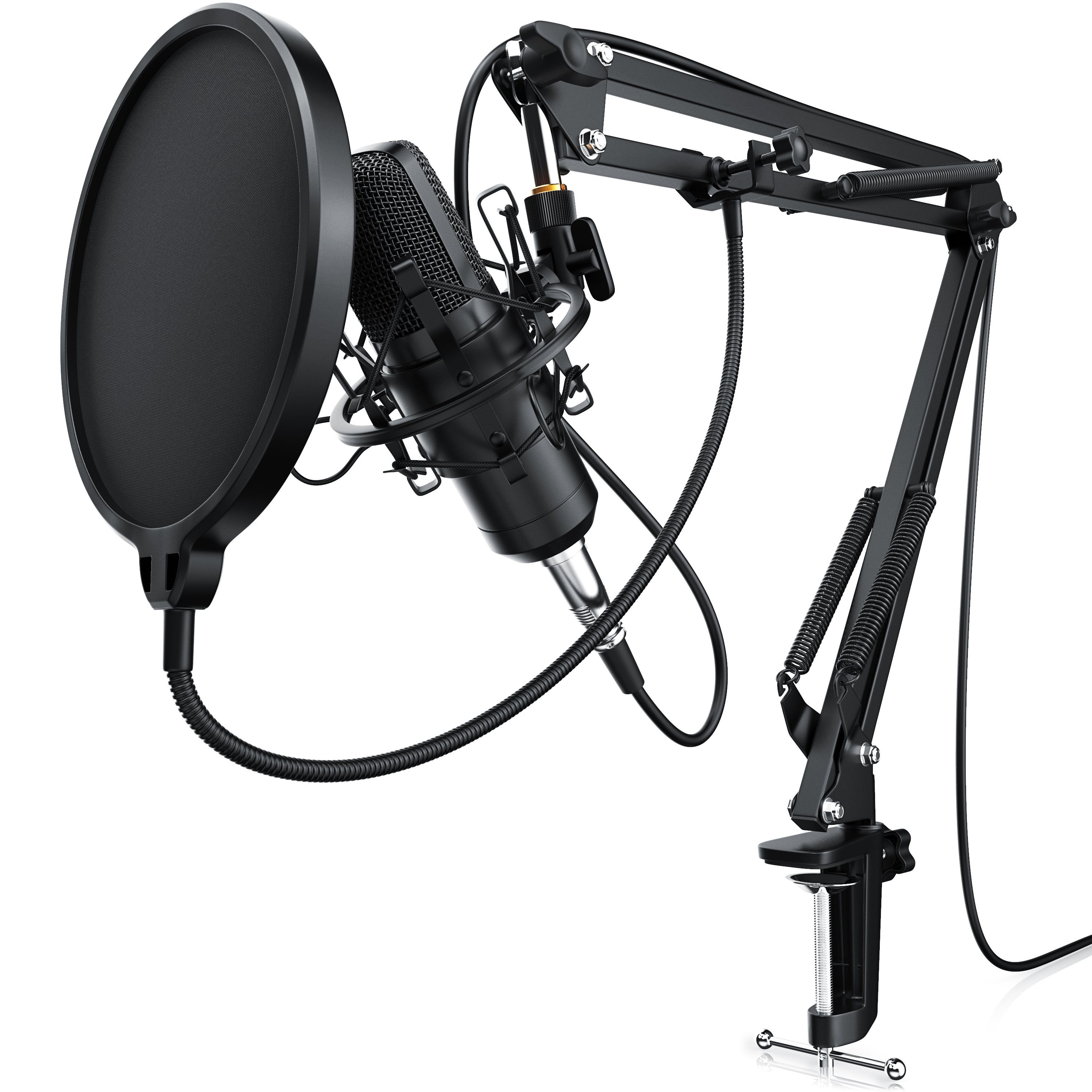 Mikrofonständer Set Profi-Tischstativ Microfon Halterung Mikrofonarm verstellbar 