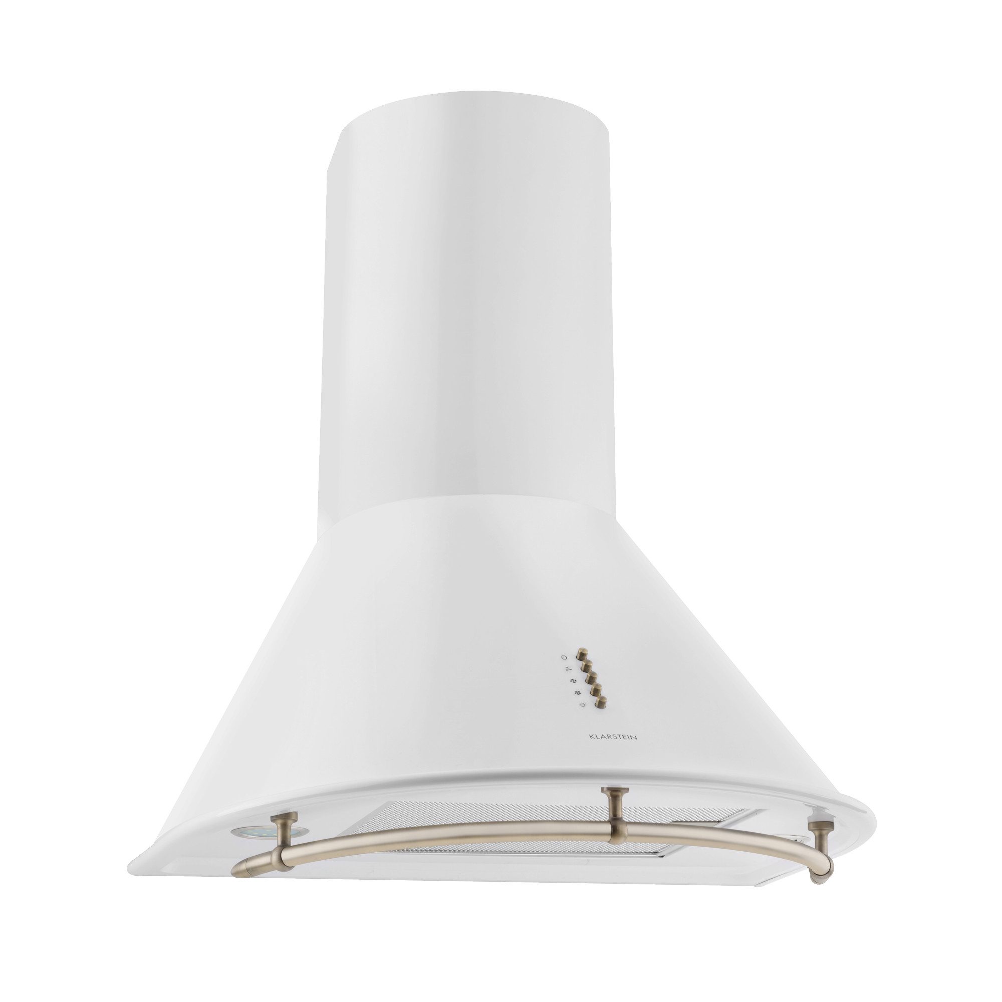 Klarstein Deckenhaube Lumio Neo Lumio Neo, Retro-Dunstabzugshaube 60cm 610m³/h A Edelstahl weiß