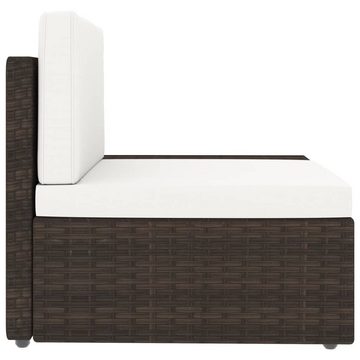 vidaXL Loungesofa Modulares Sofa-Eckteil mit Armlehne (links) Poly Rattan Braun, 1 Teile