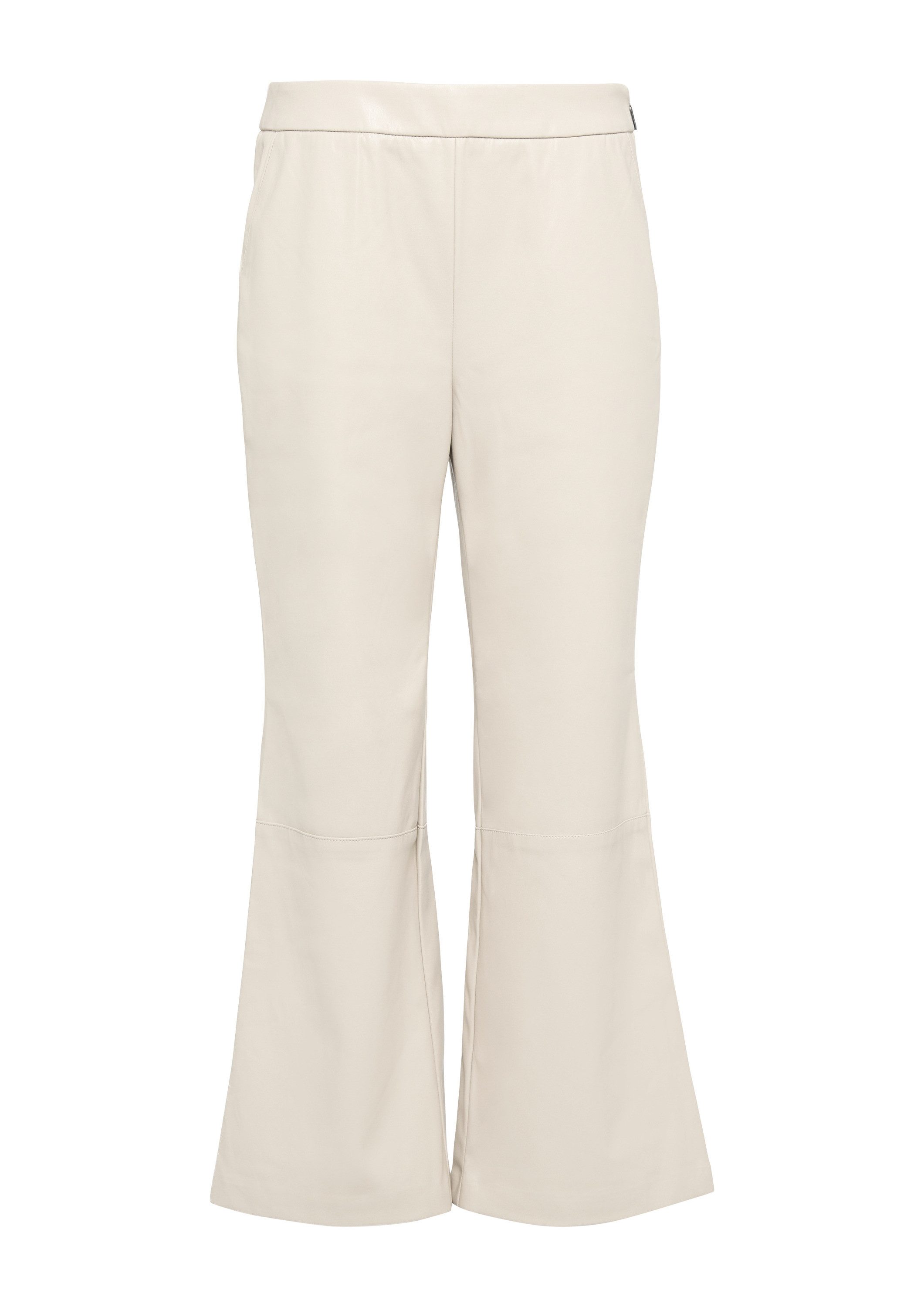 comma Chinos Hose Kunstleder-Hose mit Flared Leg