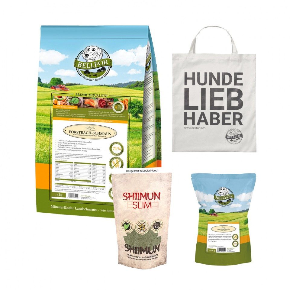 Bellfor Sparset mit Forstbach-Schmaus Trockenfutter für übergewichtige, große, für: Hunde