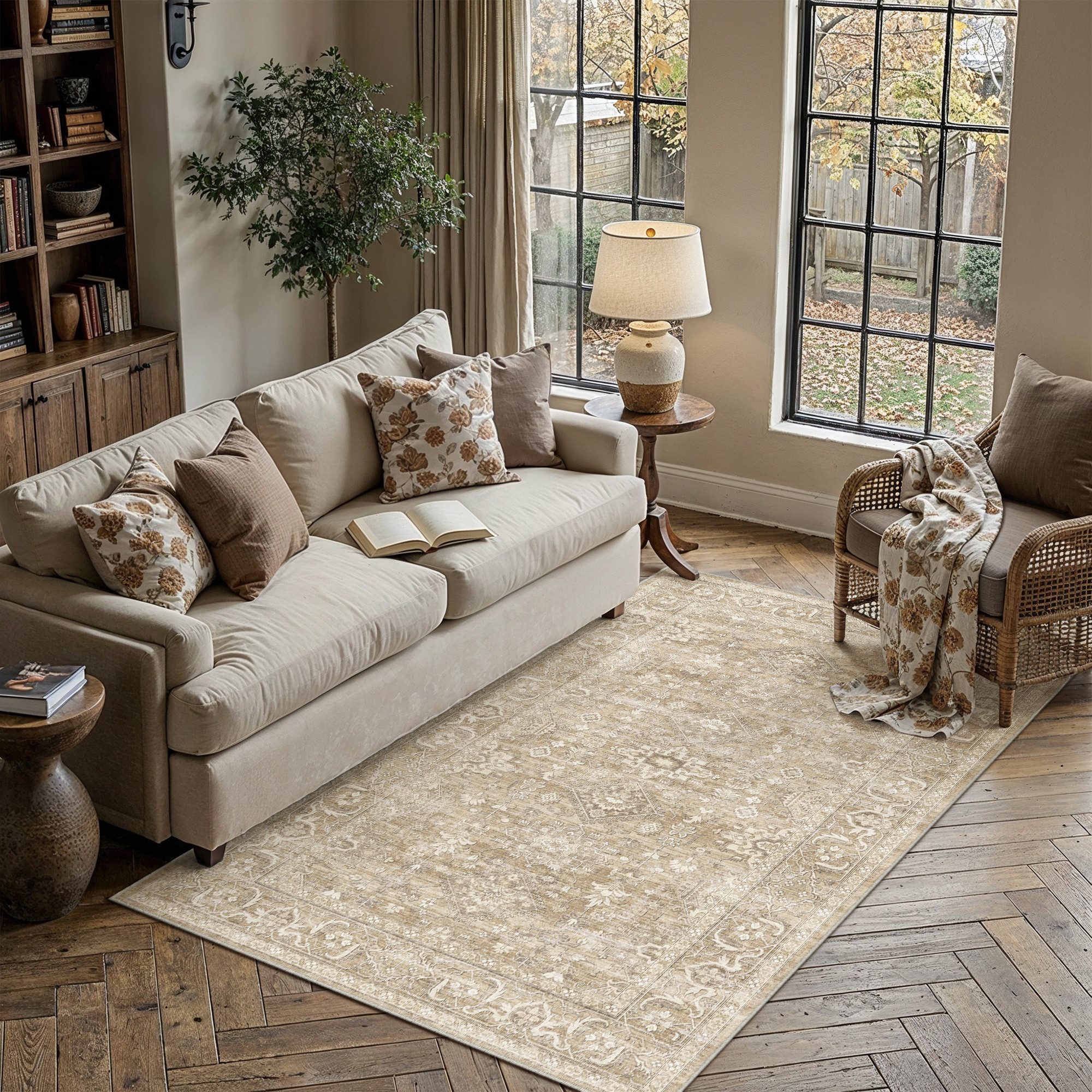 PURECOZY Teppich Kurzflor, weich & rutschfest, waschbar für Wohnzimmer und Schlafzimmer, Rechteckig, Höhe: 5 mm, Verfügbare Größen: 120x180, 160x230, 200x300, 300x400 cm