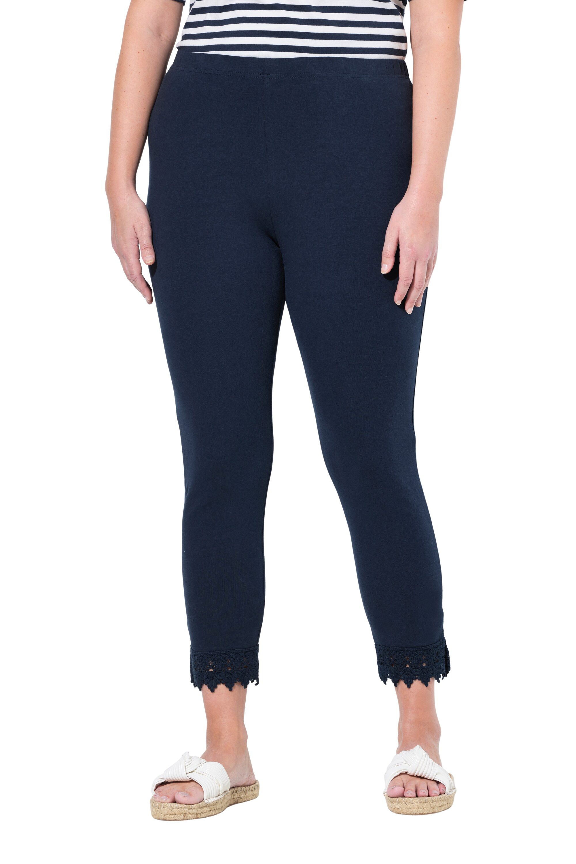Ulla Popken Leggings 7/8-Leggings 2er-Pack Spitzensaum günstig online kaufen