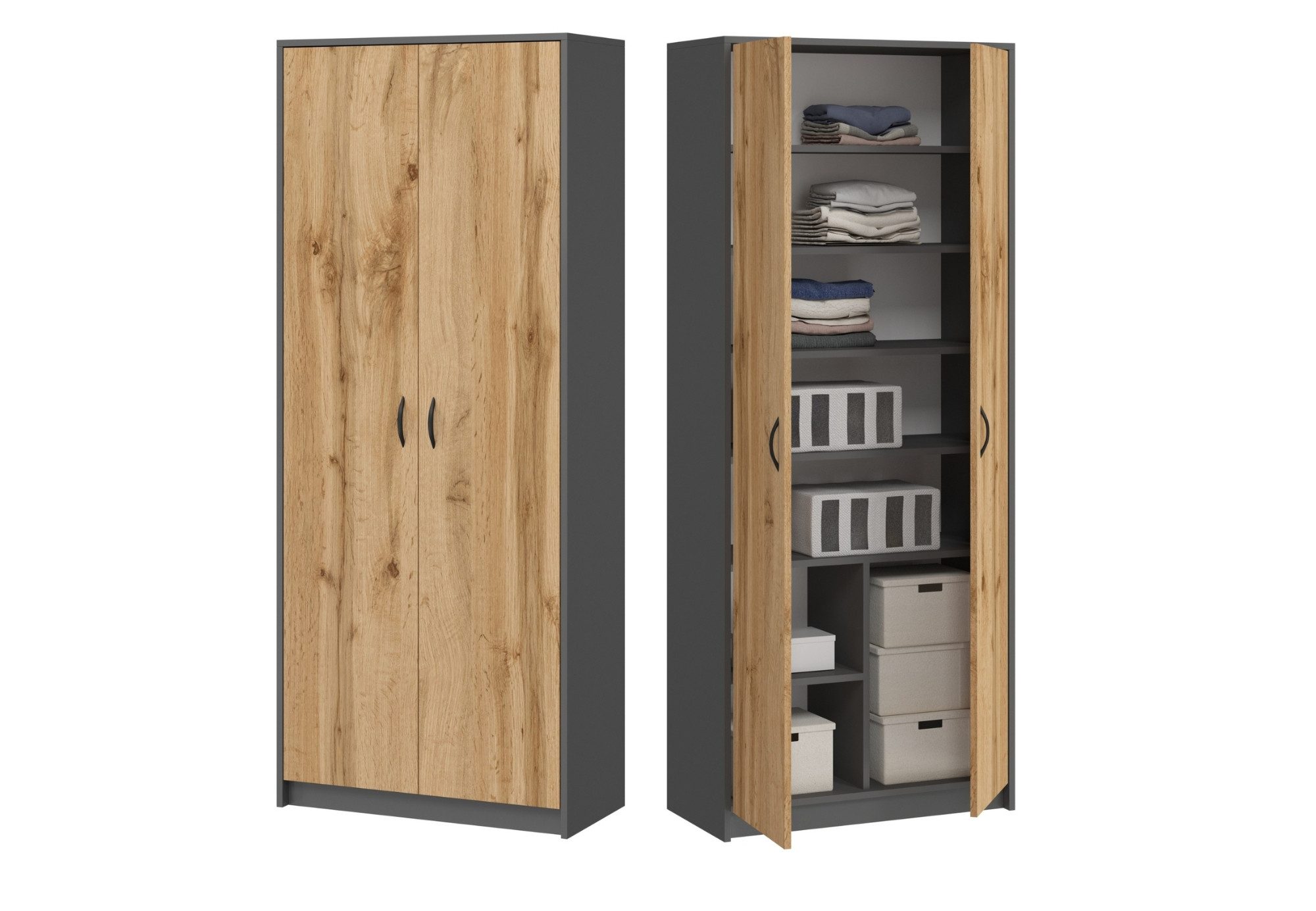 Home Collective Mehrzweckschrank Kleiderschrank Regal 74cm günstig online kaufen