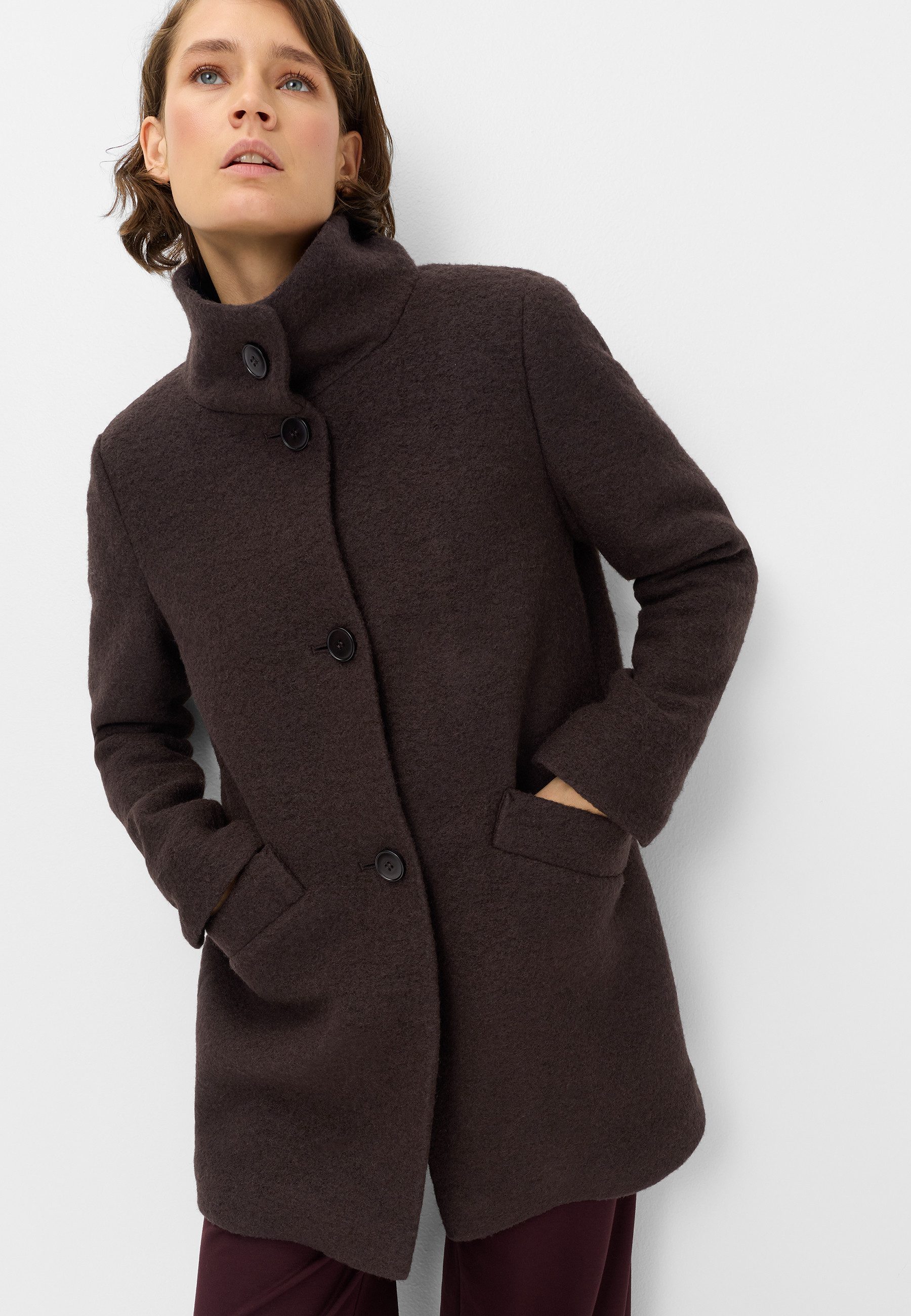 Fuchs Schmitt Wollmantel Stehkragen, Regular Fit, Wollmix
