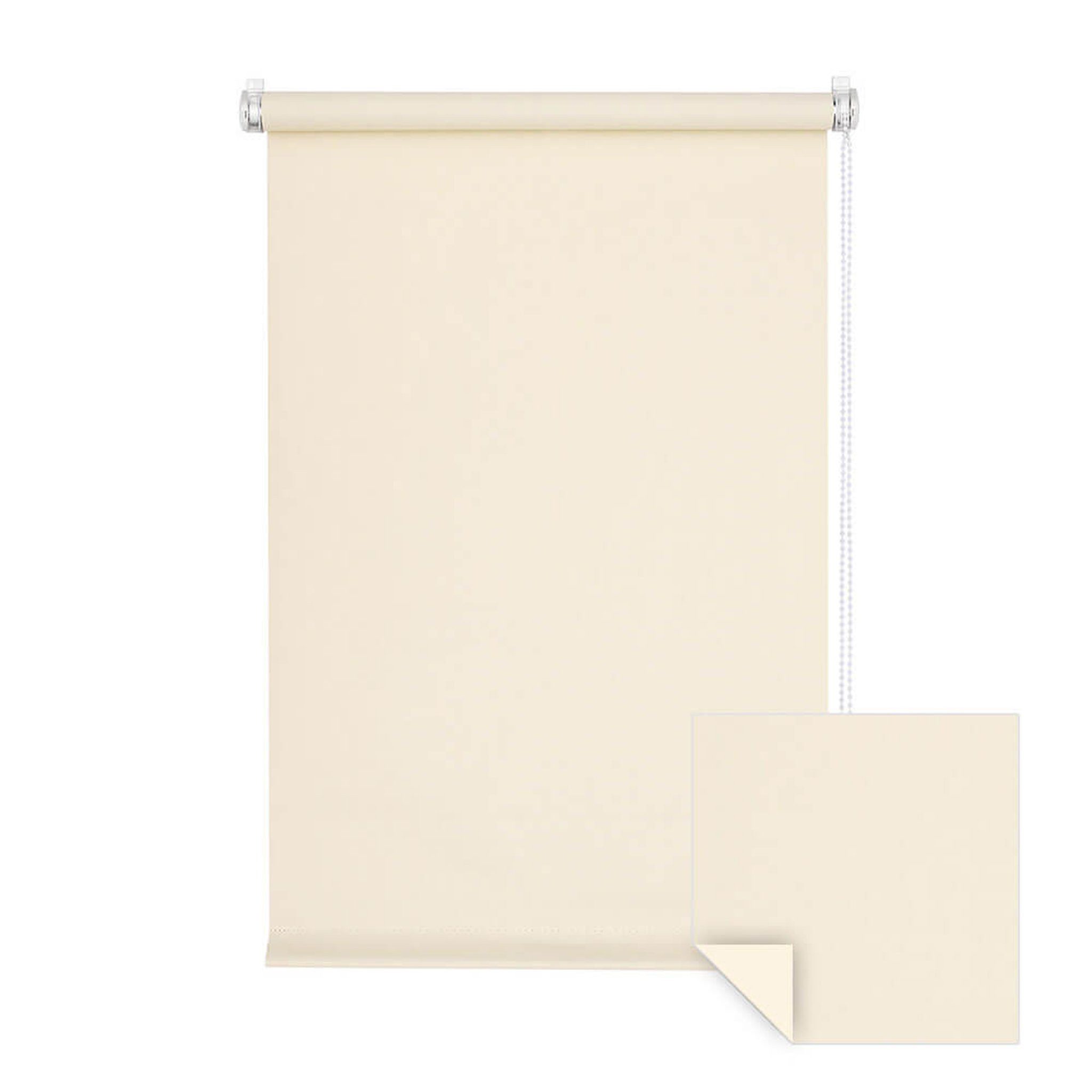 Verdunklungsrollo Klemmfix Verdunkelungsrollo 45x150 cm creme [Stoffbreite: 42cm], Victoria M., blickdicht, ohne Bohren, freihängend, Klemmfix, mit Kindersicherung, für Fenster und Türen, Sonnenschutz Sichtschutz