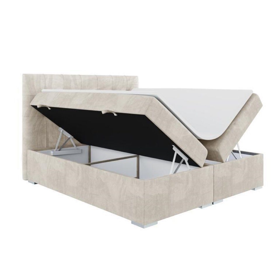 Luxus Textil Boxspringbett Schlafzimmer in Design JVmoebel Boxspringbett, Made Bett Europa Doppelbett