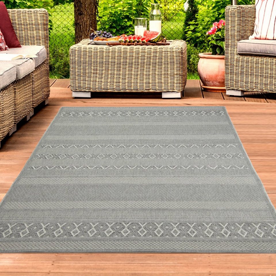 Outdoorteppich In- & Outdoor Teppich in graufarben, TeppichHome24,  Rechteckig