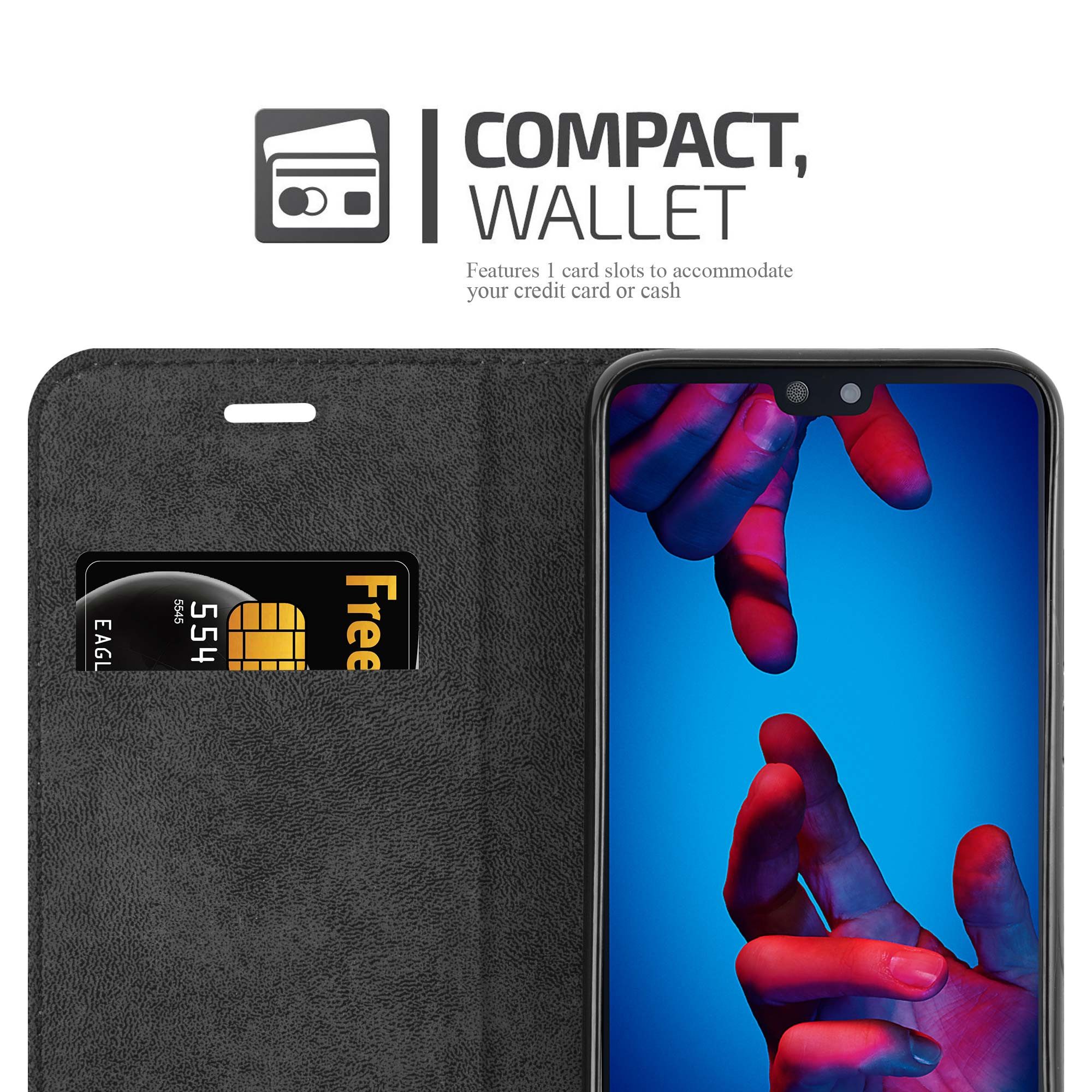 Cadorabo Handyhülle für Huawei P20 Hülle Huawei P20, Hülle Schutzhülle mit Standfunktion, Magnetverschluss und Kartenfach