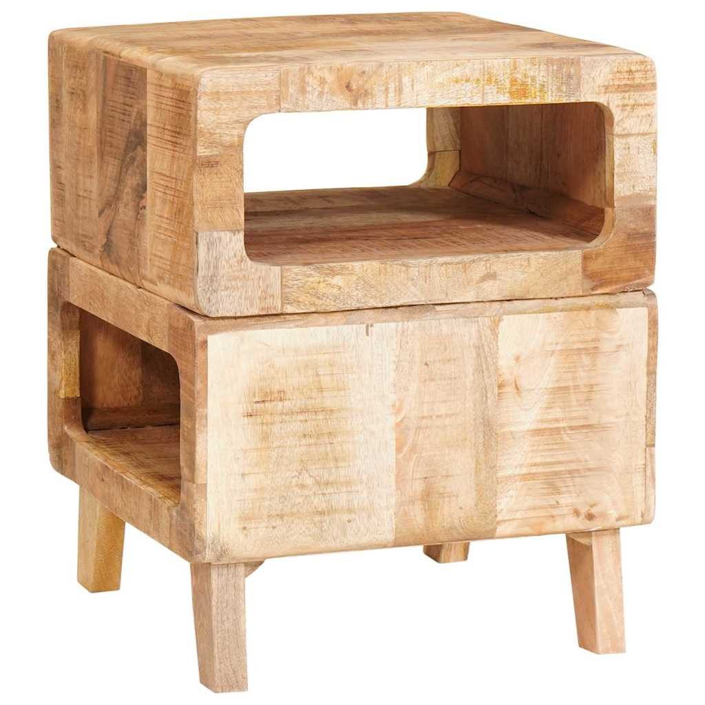 vidaXL Beistelltisch Beistelltisch mit Regal Braun 40 x 40 x 49 cm Massivholz (1-St)