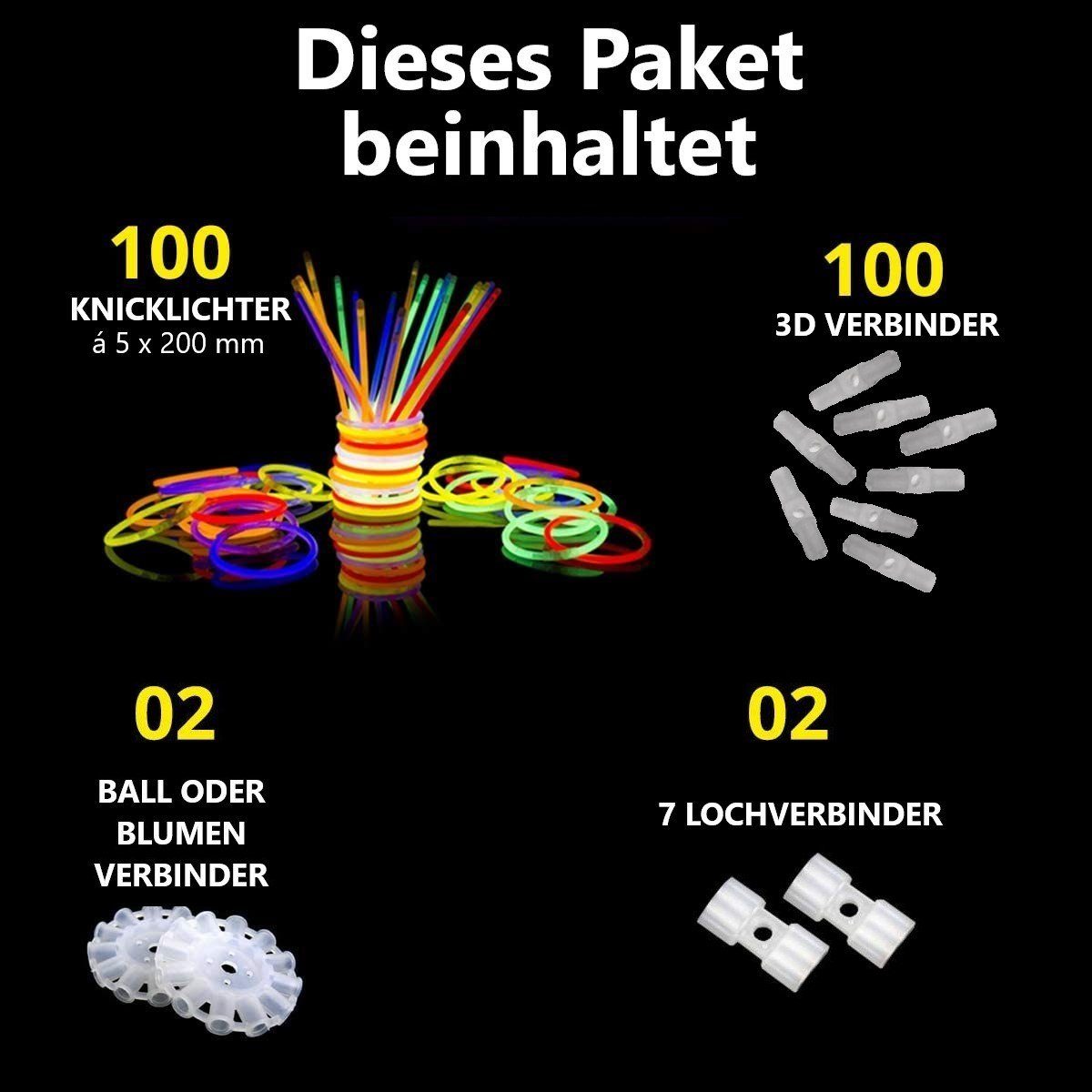 Montegoni Knicklicht 100 Stk. Knicklichter, Armreifen, Leuchtstäbe, Glowsti günstig online kaufen