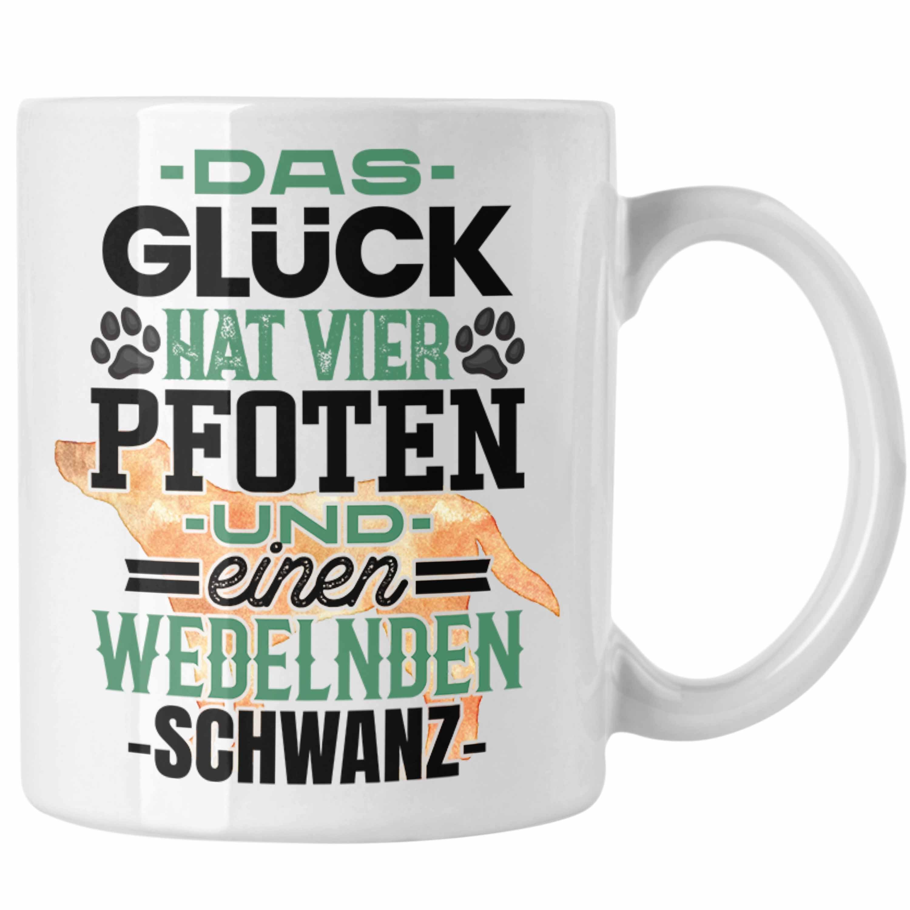 Garantie Trendation Tasse Hundebesitzer Tasse Geschenk Hat und Pfoten Wede Kaffee-Becher Glück 4 Weiss
