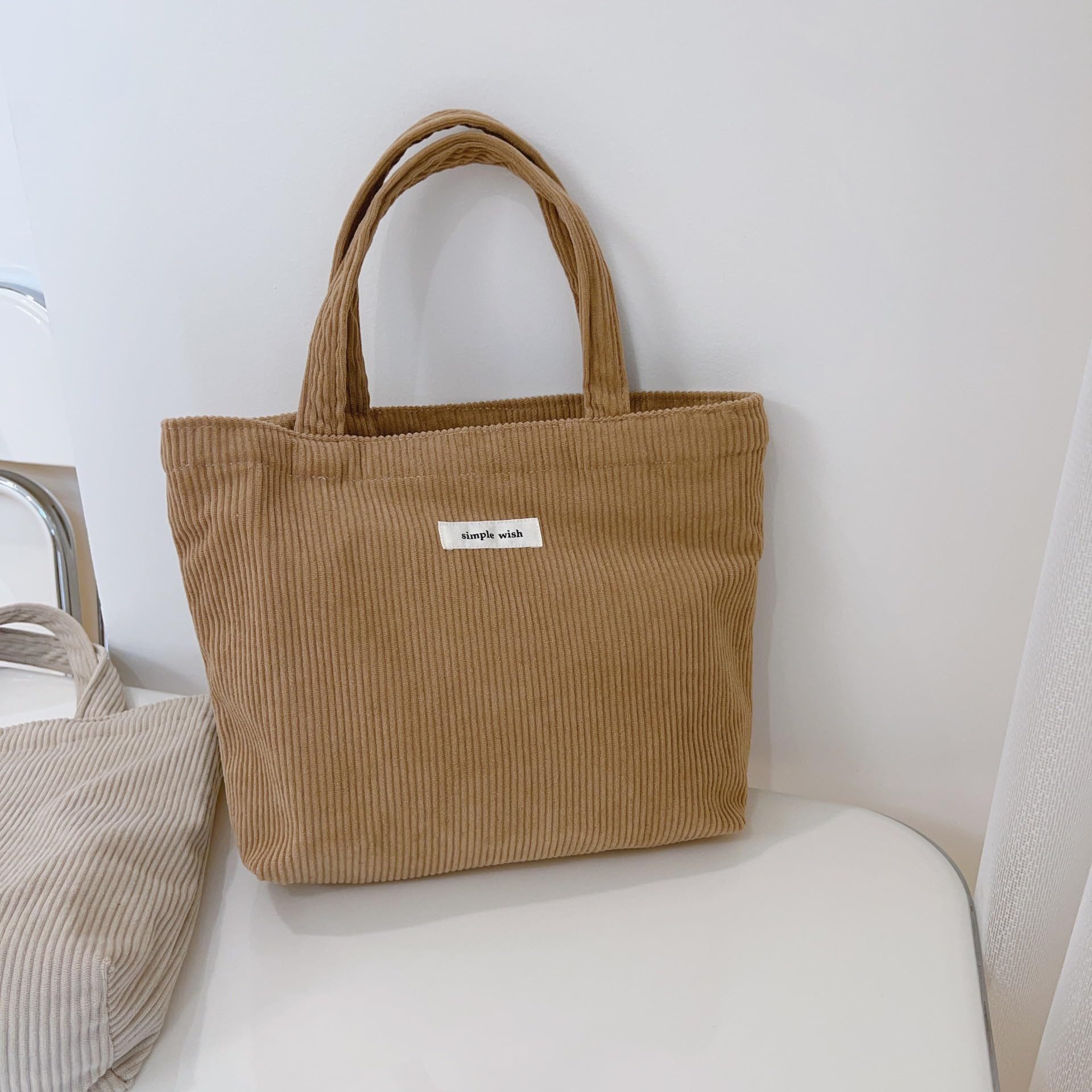 Zaewry Umhängetasche Damen-Mini-Umhängetasche, modische und süße Handtasche, Cord-Tote-Bag, geeignet für Einkaufen, Schule und Arbeit. – Bild 5 von 5