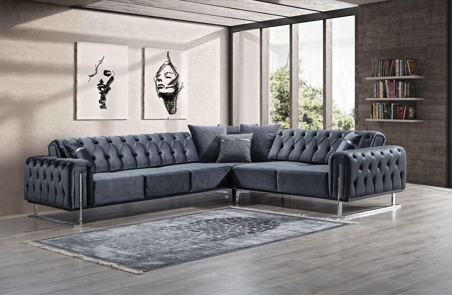 Viva Möbel Sofa NOVA, L260 x R300 cm, Luxuriöses Design mit erstklassigem Komfort.