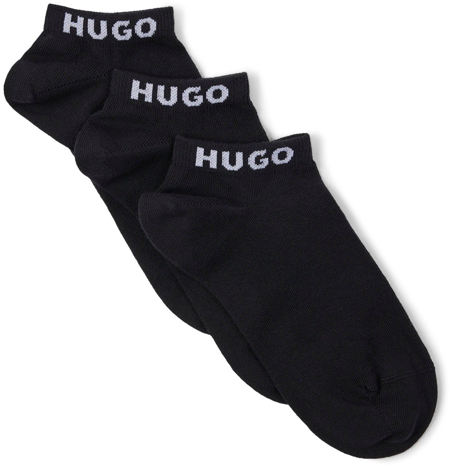 am (3-Paar) HUGO Markenschriftzug mit Sneakersocken Bündchen