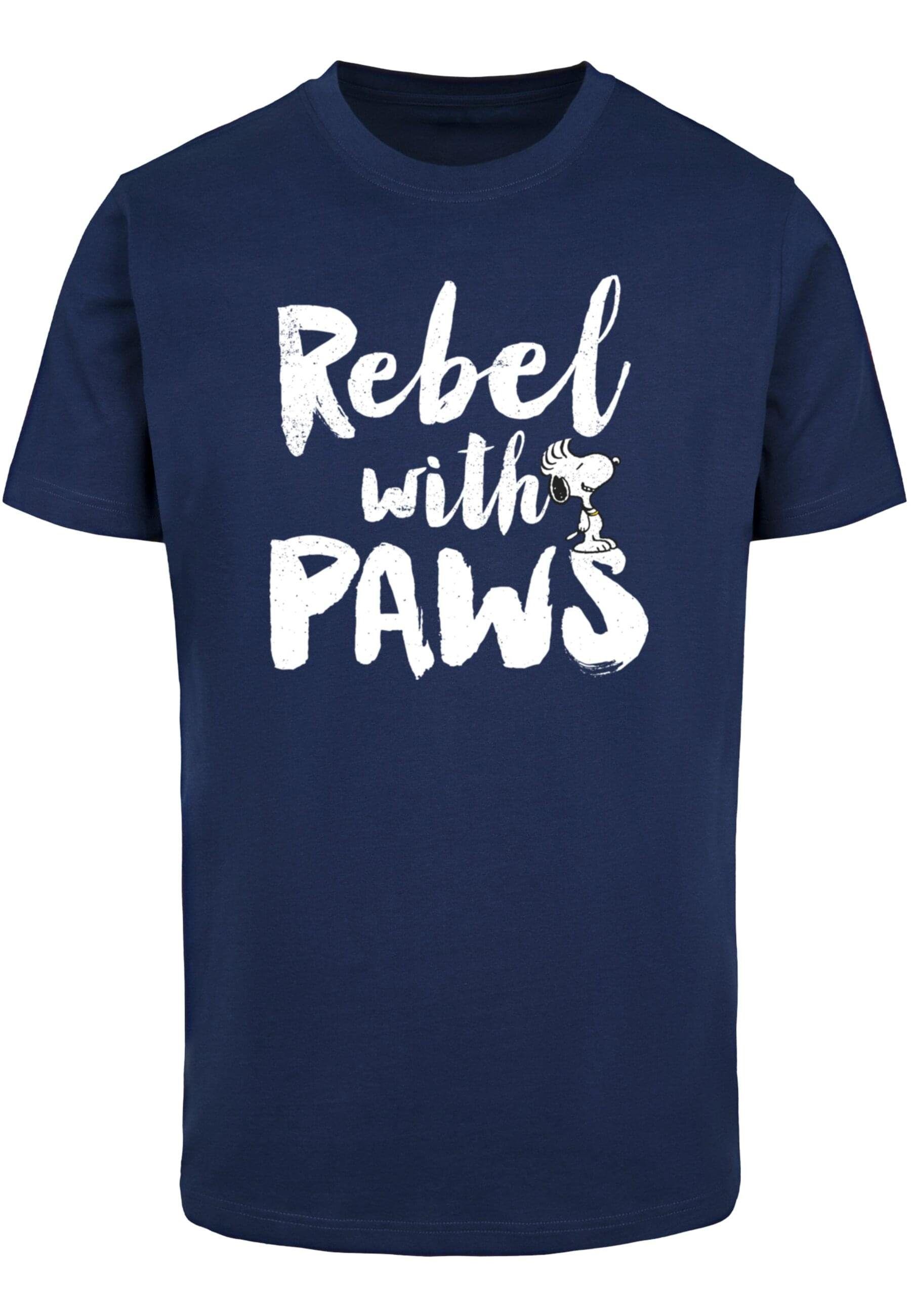 Peanuts Merchcode Rebel lightnavy T-Shirt T-Shirt Round - (1-tlg) Neck Herren paws with