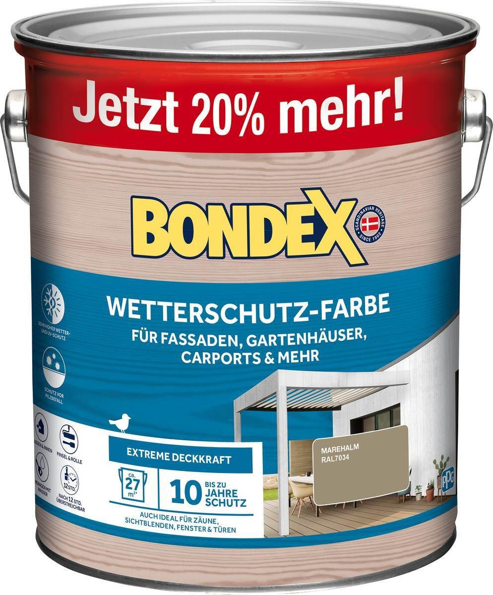 Bondex Wetterschutzfarbe BONDEX Wetterschutz-Farbe 3L, Außen, Witterungsbeständig, Marehalm