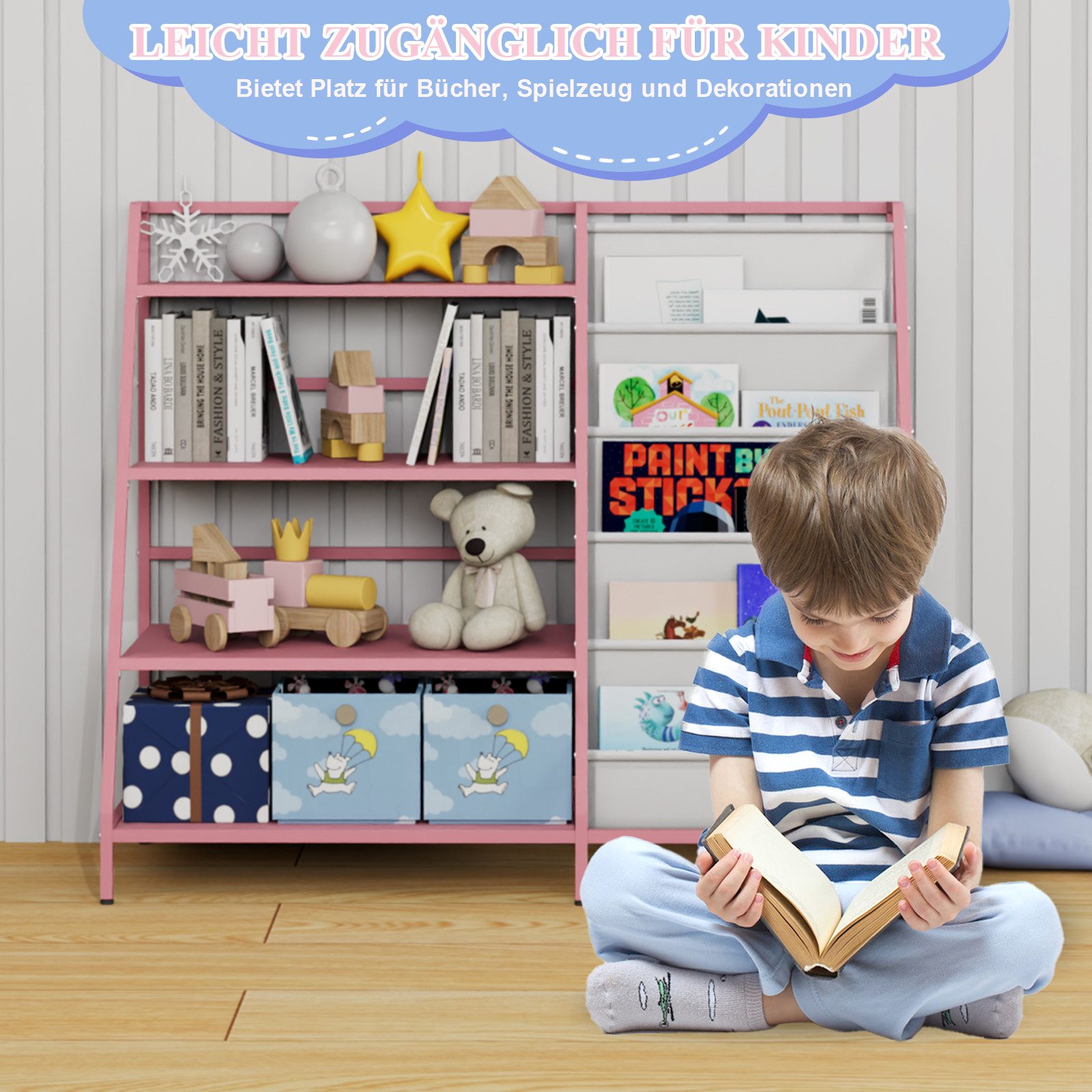 radelldar Kinderregal Bücherregal, mit 4 Fächern günstig online kaufen