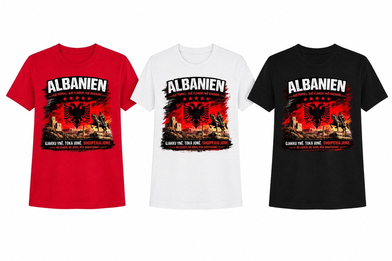 Blondie & Brownie T-Shirt AlbanienStolz Albanien Adler Print Herren T-Shirt Freizeit (Einzelartikel, Einzelartikel) AlbanienAdler Kultur Stolz HeritageTee