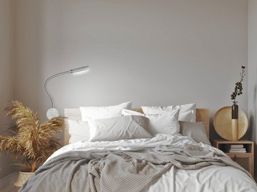 FISCHER & HONSEL LED Leselampe, LED fest integriert, Warmweiß, 2er SET Bett-Leuchten Wand-Montage, Schwanenhals Wand-Lampen dimmbar