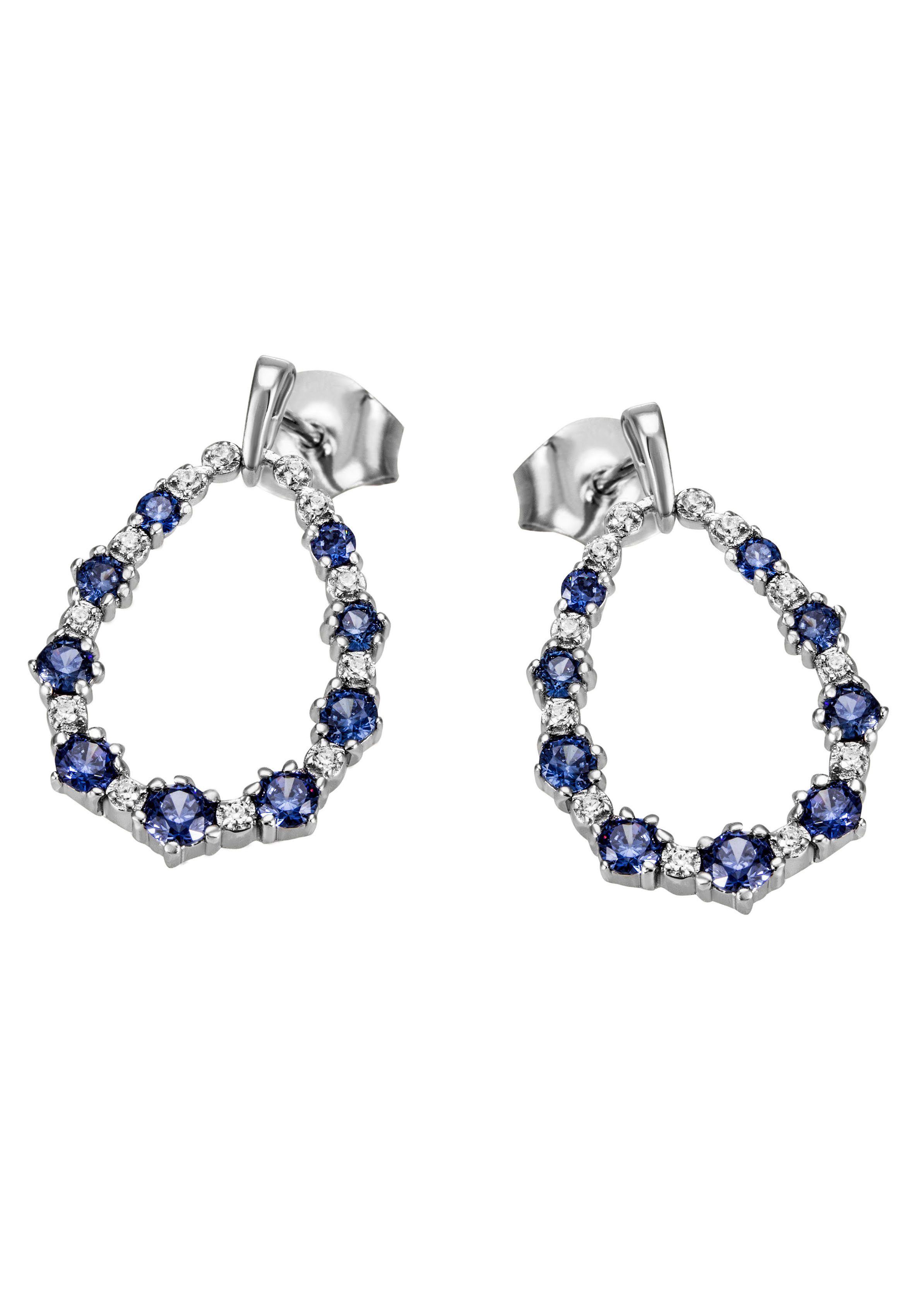 Firetti Paar Ohrstecker Schmuck Geschenk Silber 925 Ohrschmuck Tropfen Glitzer, mit Zirkonia (synth)