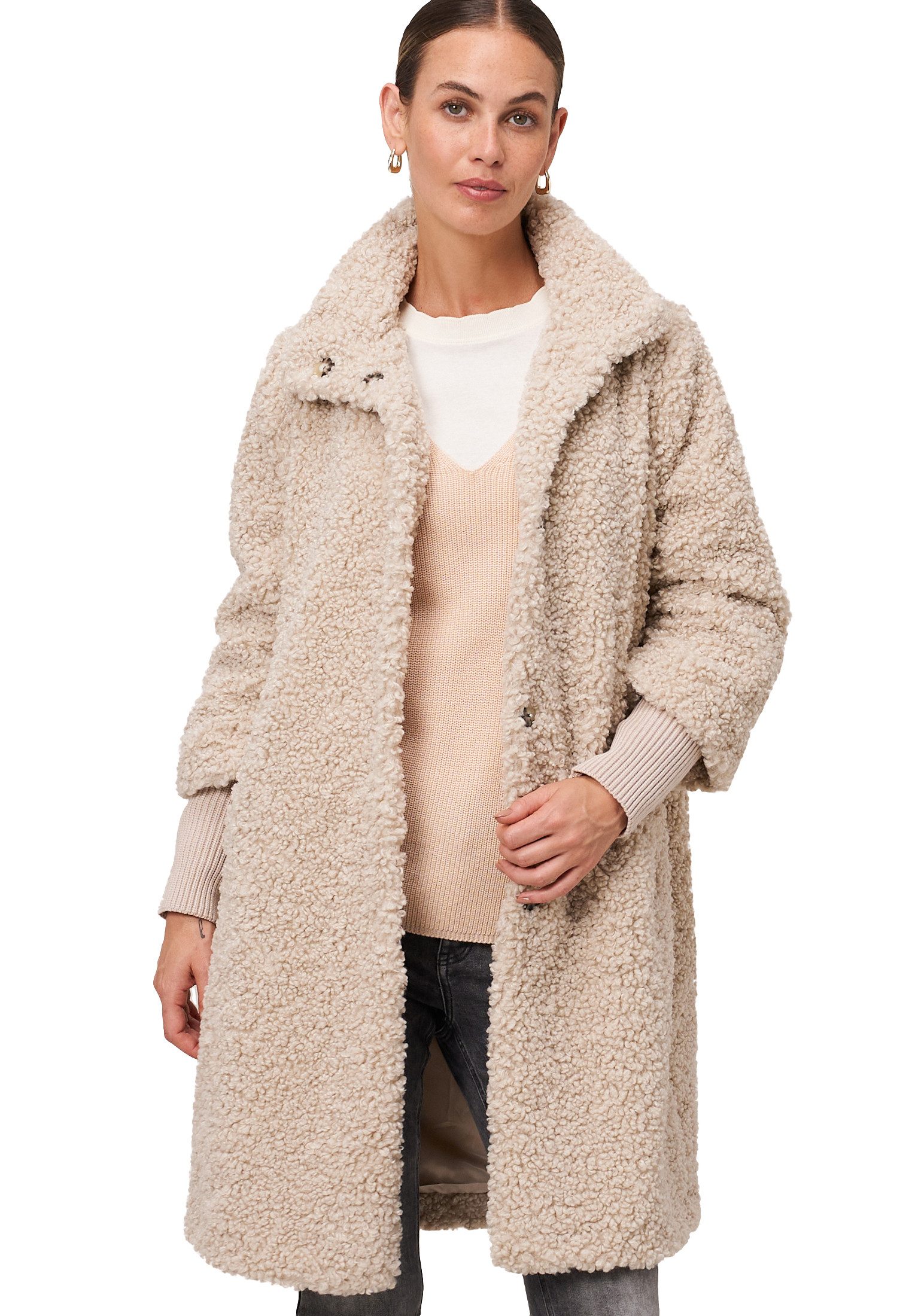 Zero Fellimitatmantel zero Damen Teddymantel mit günstig online kaufen