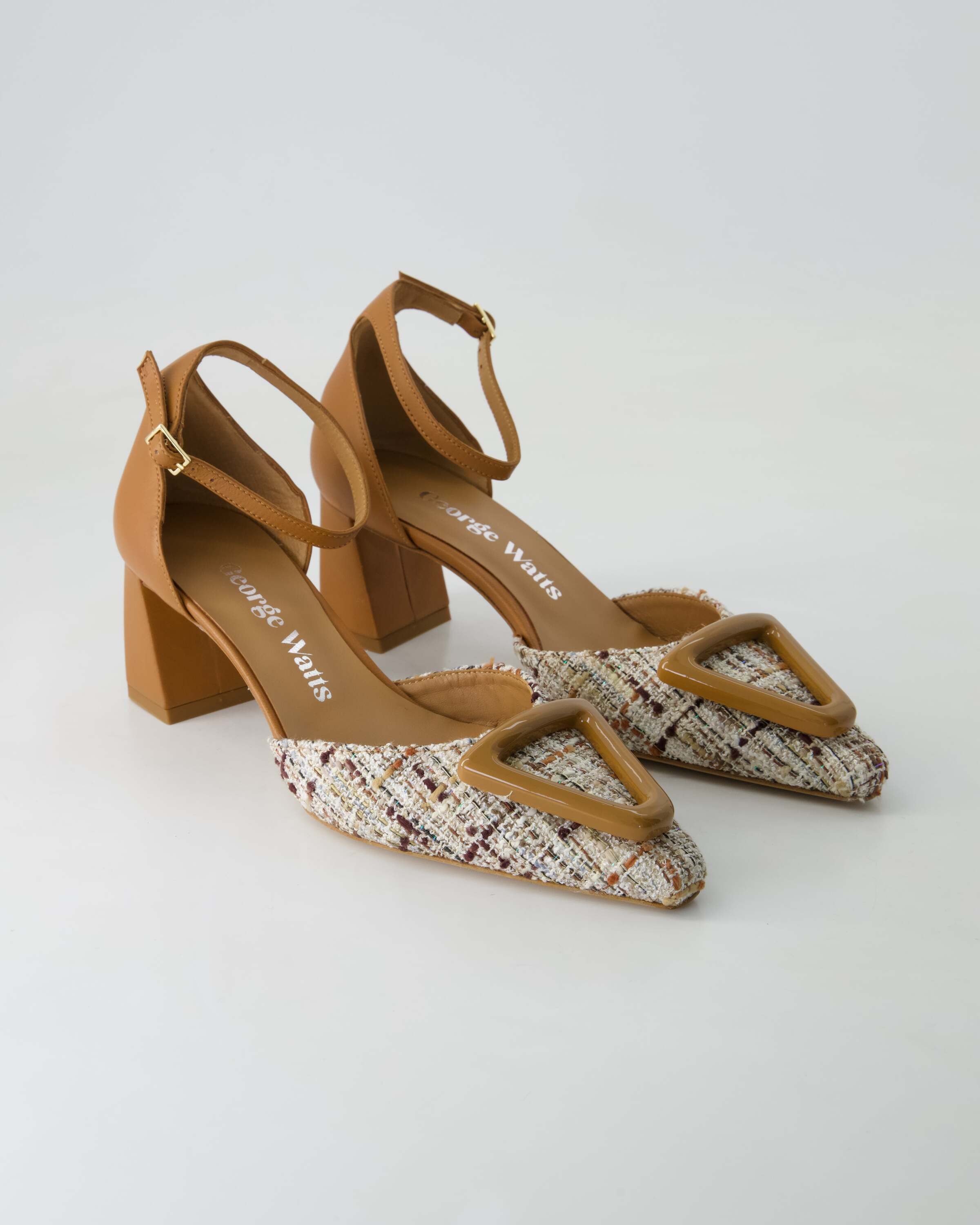 George Watts N510-404 Slingpumps Obermaterial: Leder und Textil