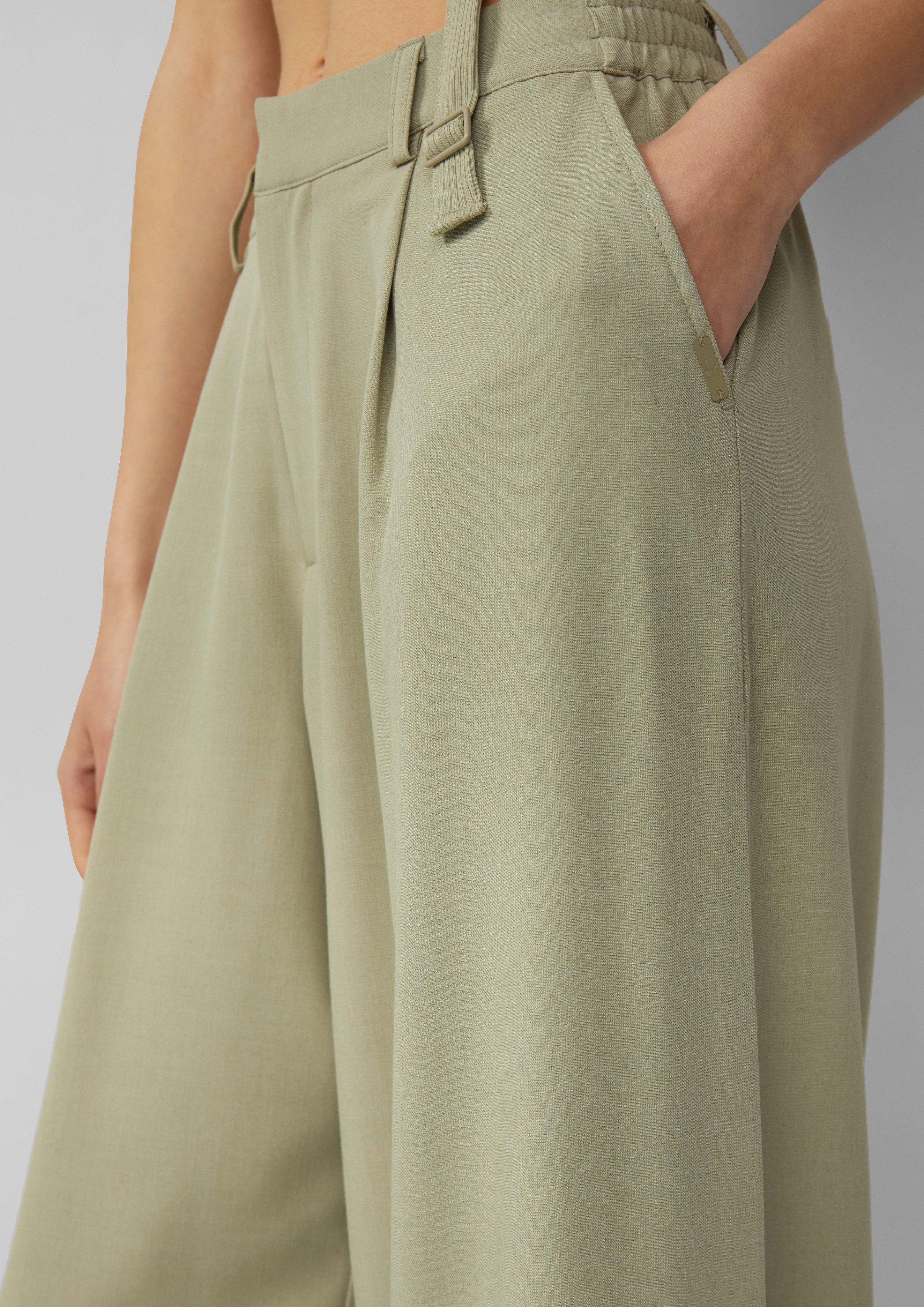 QS Stoffhose Bundfaltenhose mit weitem Bein, günstig online kaufen