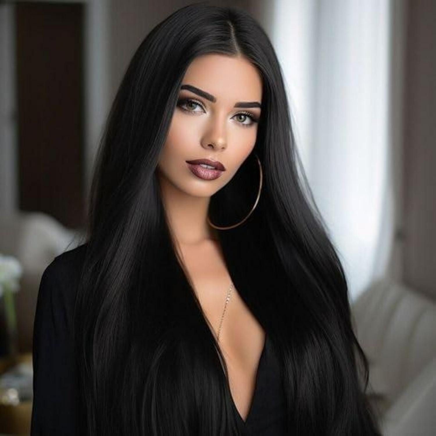 LuxusKollektion Kostüm-Perücke Perücke Damen 100cm Lockig Cosplay Halloween Kostüm Natur-Schwarz