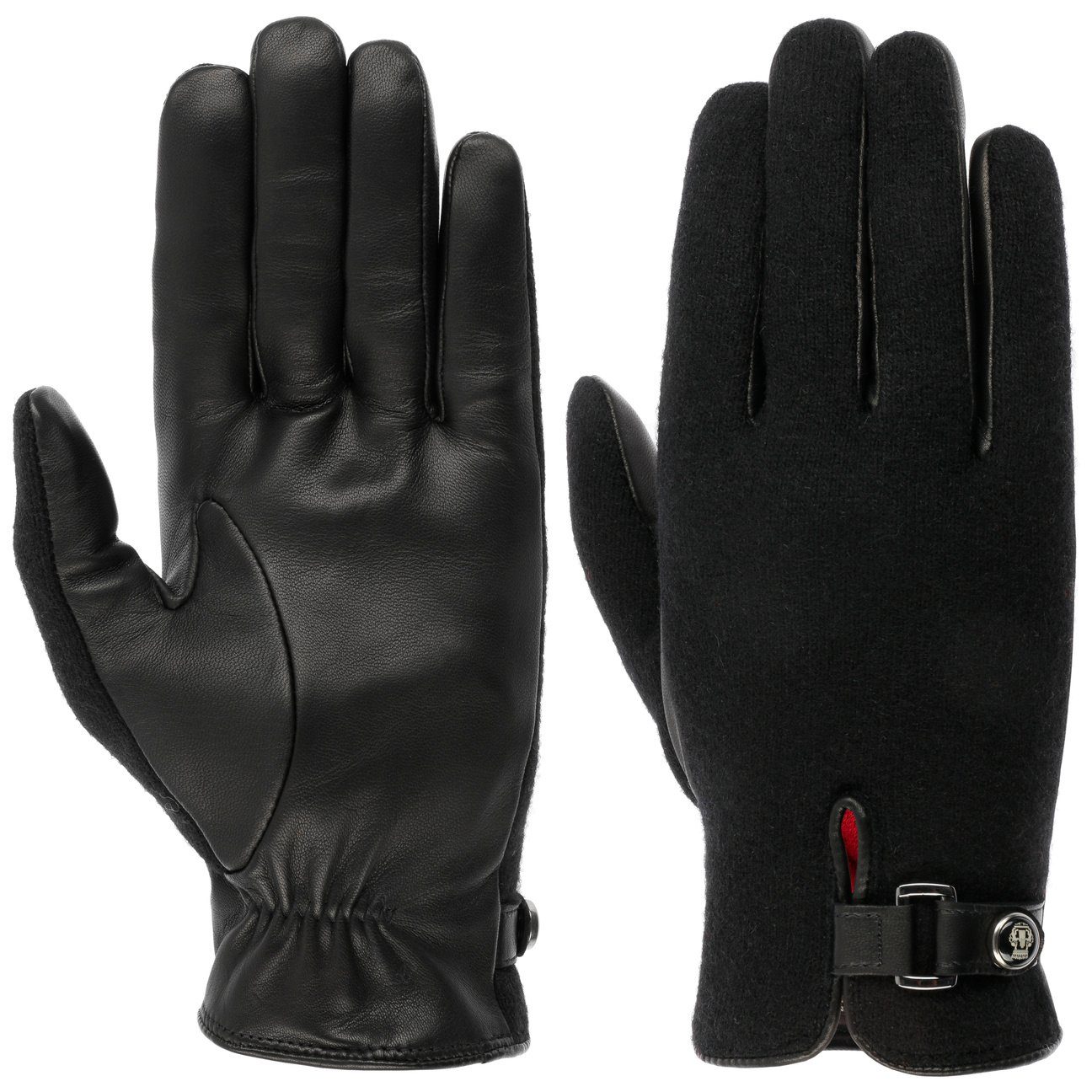 Fingerhandschuhe Lederhandschuhe Roeckl schwarz mit Futter