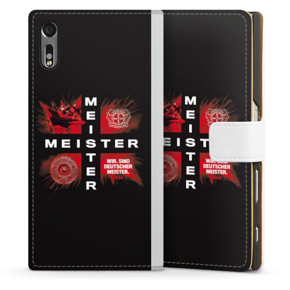 DeinDesign Handyhülle Bayer 04 Leverkusen Meister Offizielles Lizenzprodukt, Sony Xperia XZ Hülle Handy Flip Case Wallet Cover Handytasche Leder