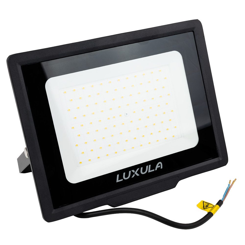 LUXULA LED Flutlichtstrahler LUXULA LED Fluter 100 W 3000 K Warmweiß Schwarz, LED fest integriert, Warmweiß